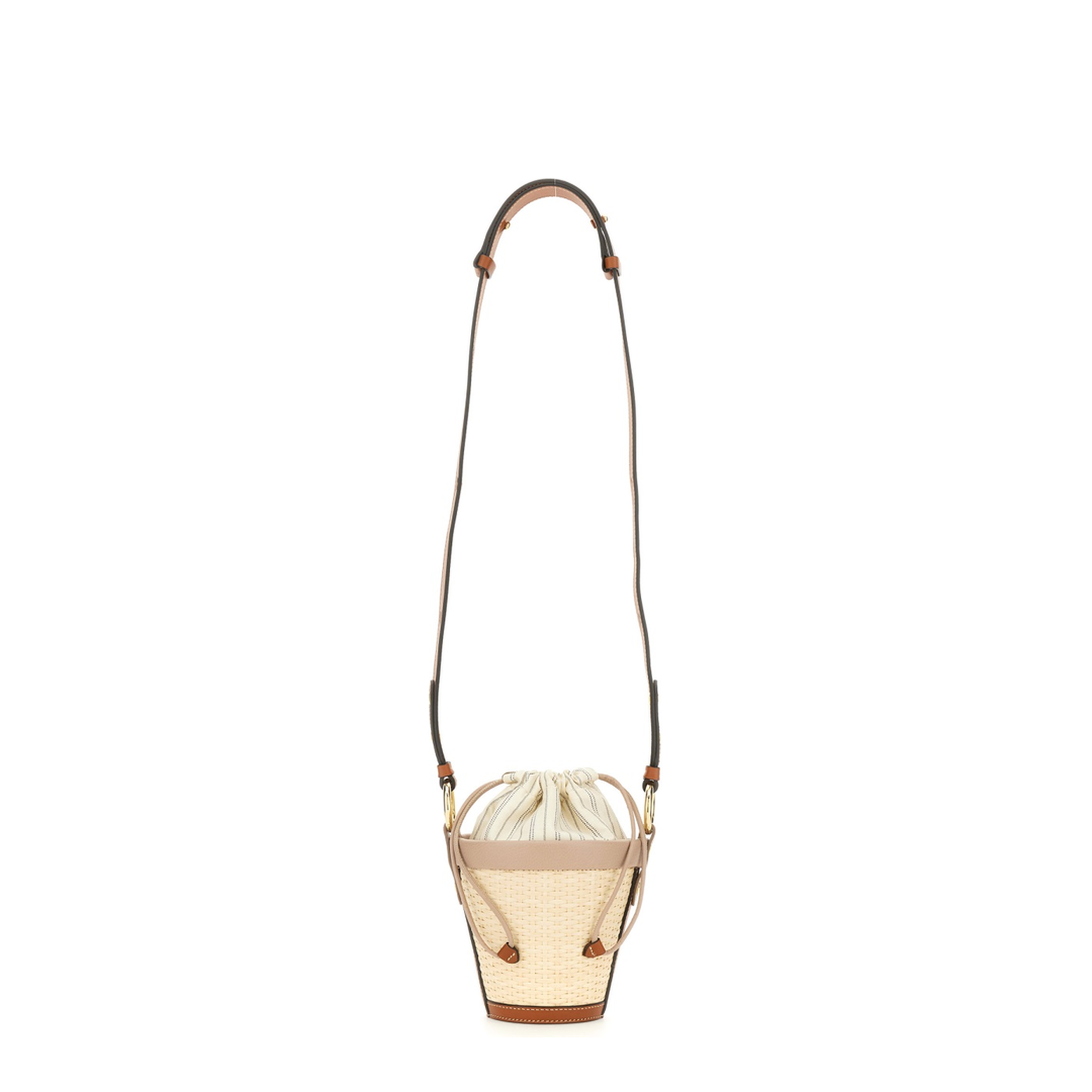 Fire Medium Raffia Bucket Bag - Powder - Image 1