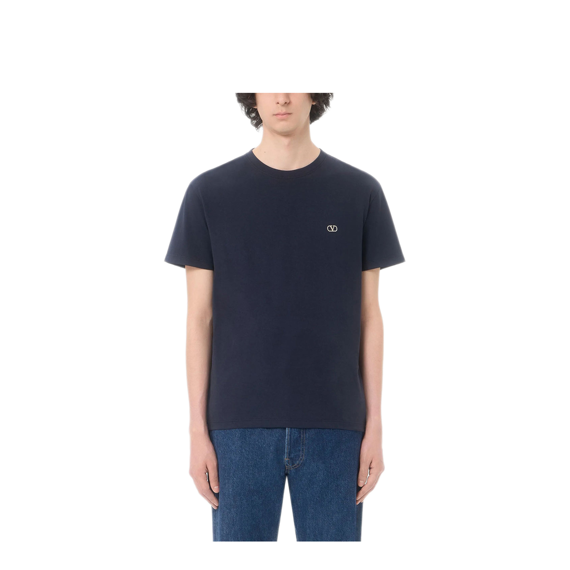 Cotton T-Shirt with Vlogo Embroidery - Image 9