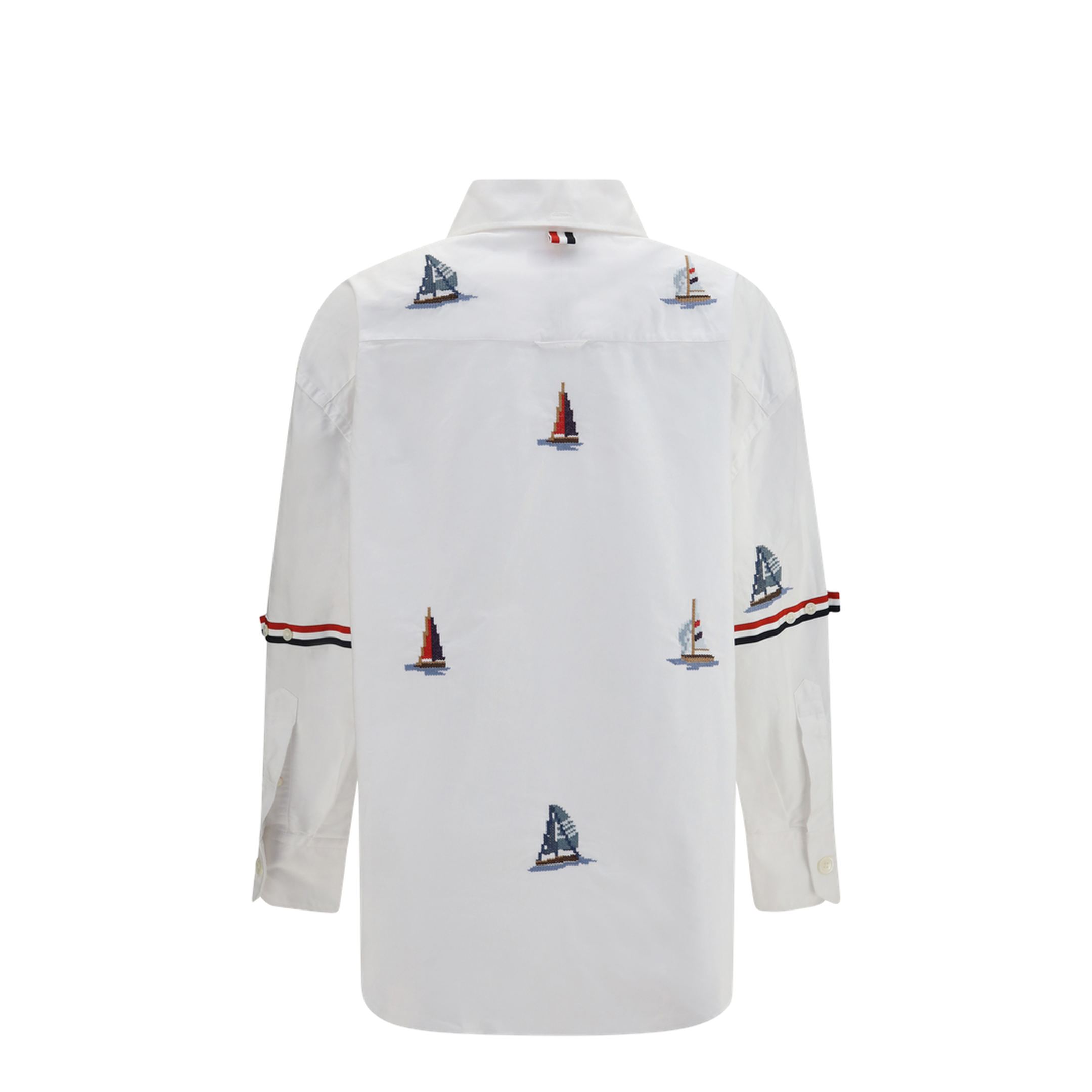 Oversized Sailboat-embroidered Shirt - Image 2