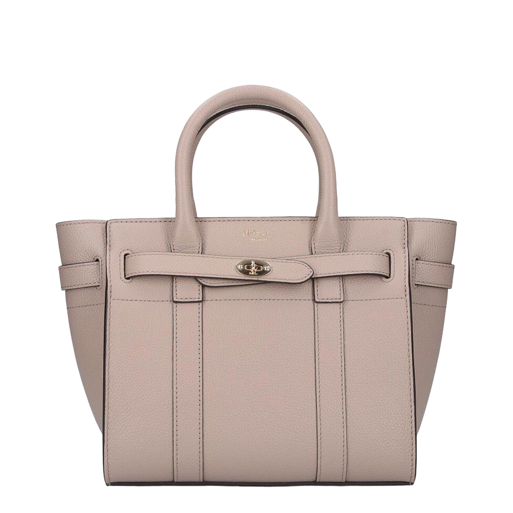 Mini Zipped Bayswater Small Calfskin Top-Handle Bag - Cashmere Taupe - Image 1
