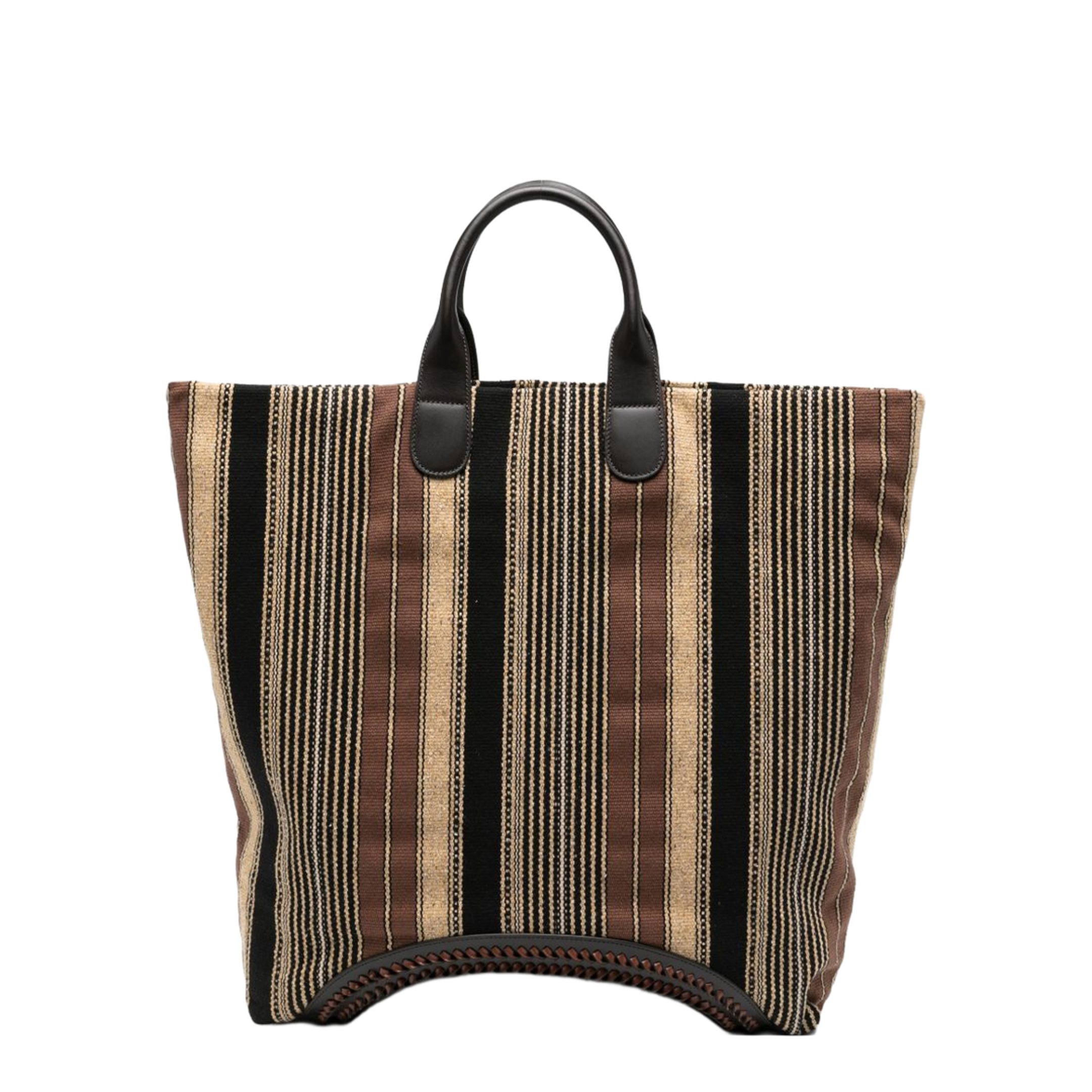 Runway Large Woven Textile Shopper Bag - Brown - Image 1