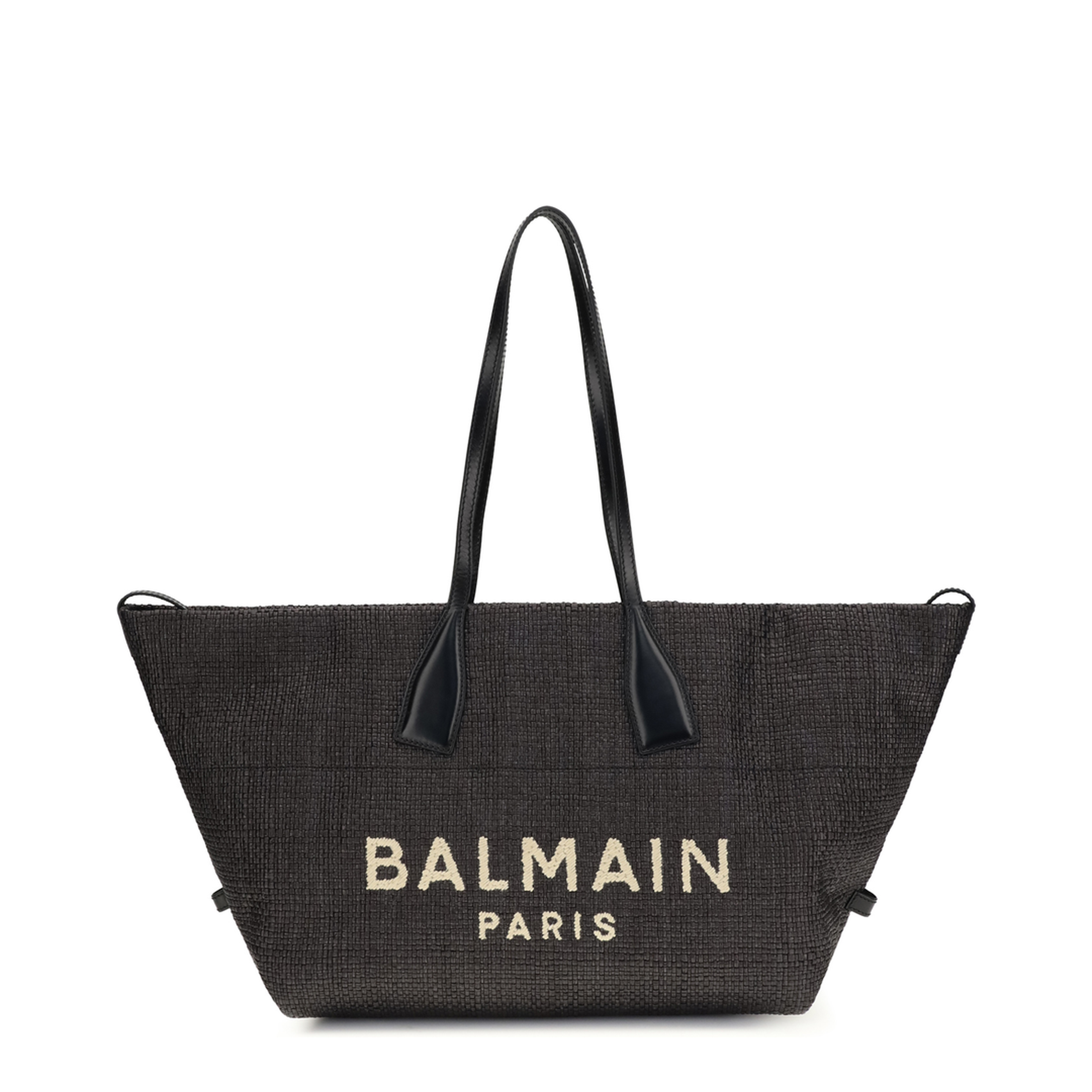 Track Shoulder Bag In Leather And Raffia - Image 1