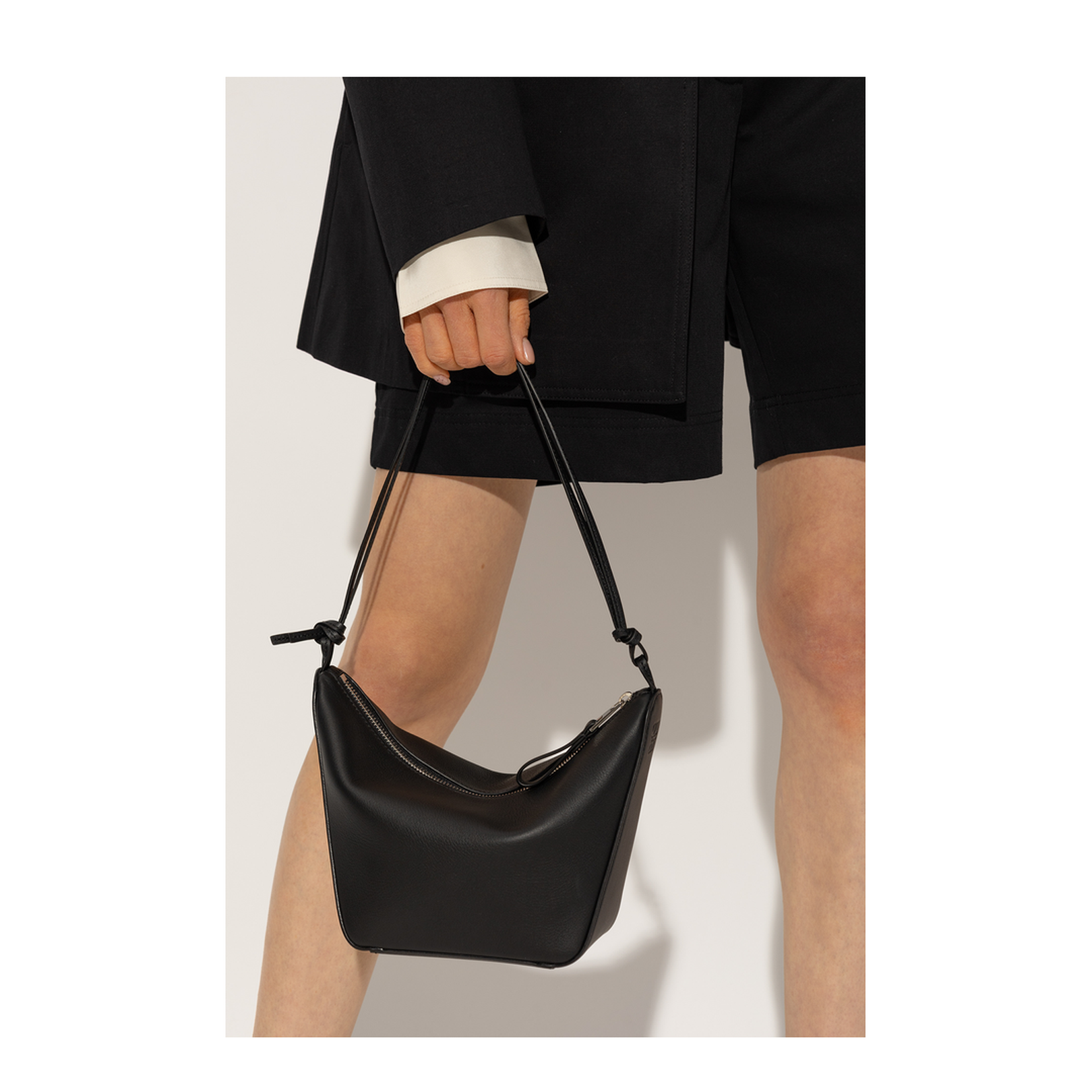 Hammock Mini Leather Shoulder Bag - Black - Image 2