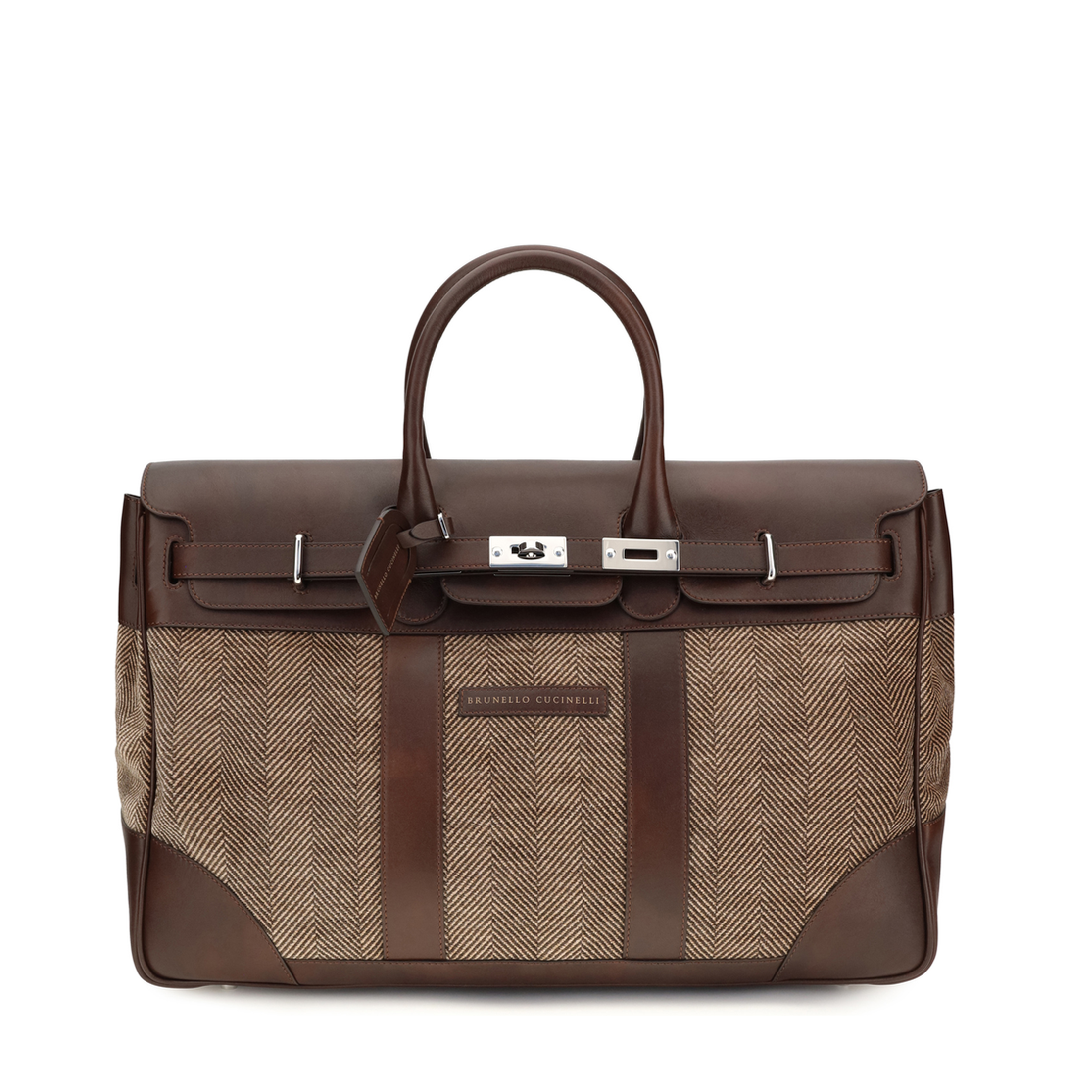 Travel Bag In Leather And Fabric - Image 1