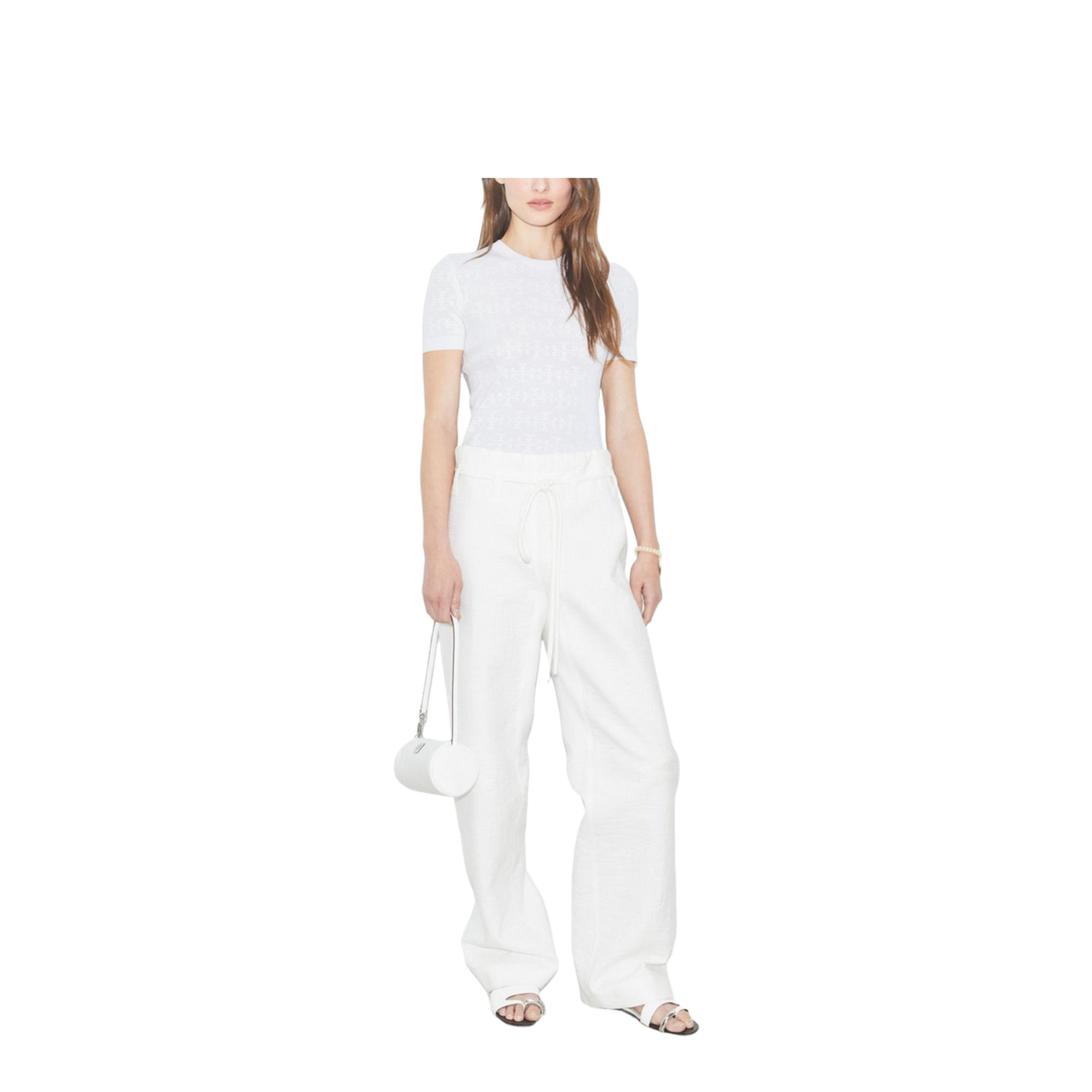 White Jacquard T-Shirt - Image 4
