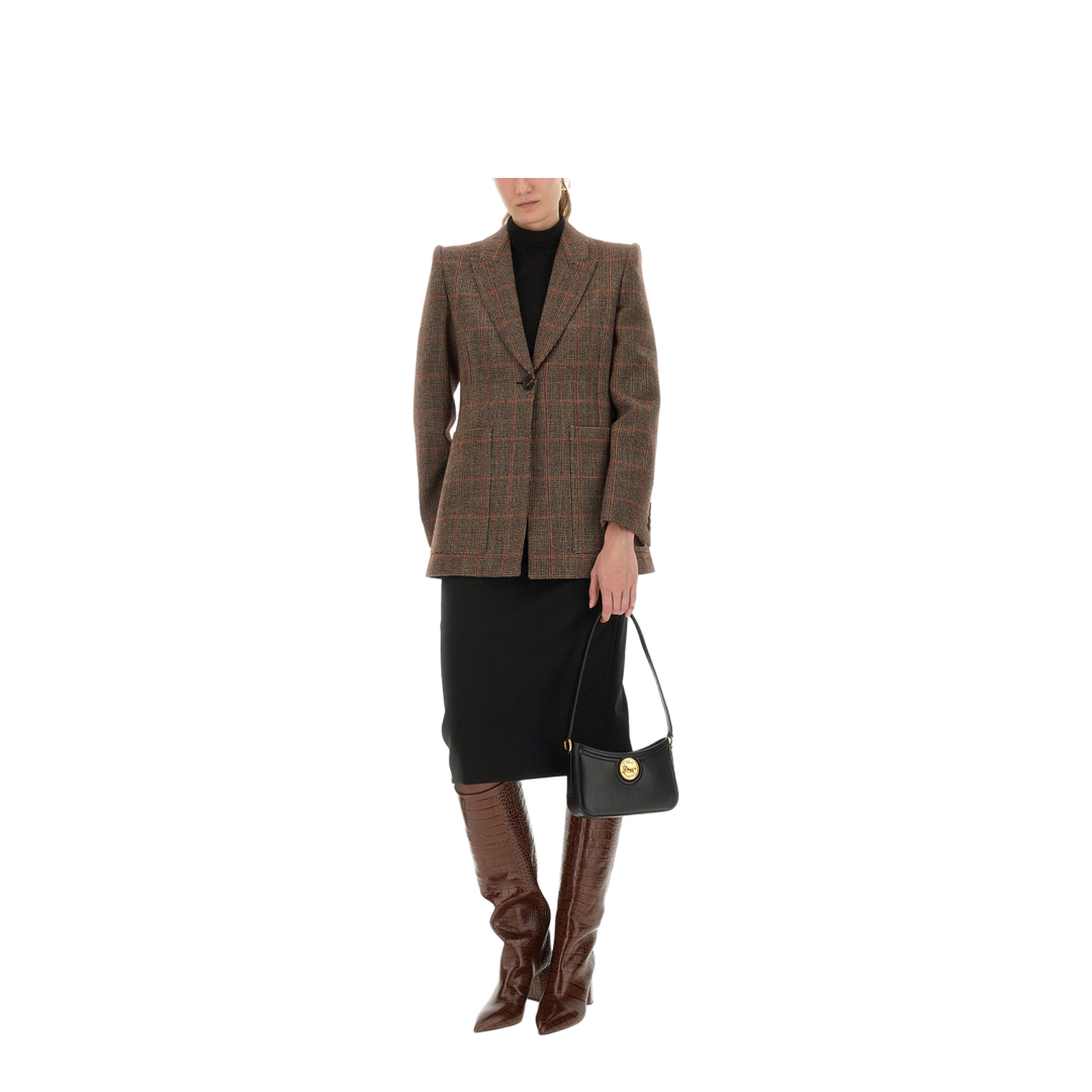 Plaid Wool Tailored Jacket - Image 2