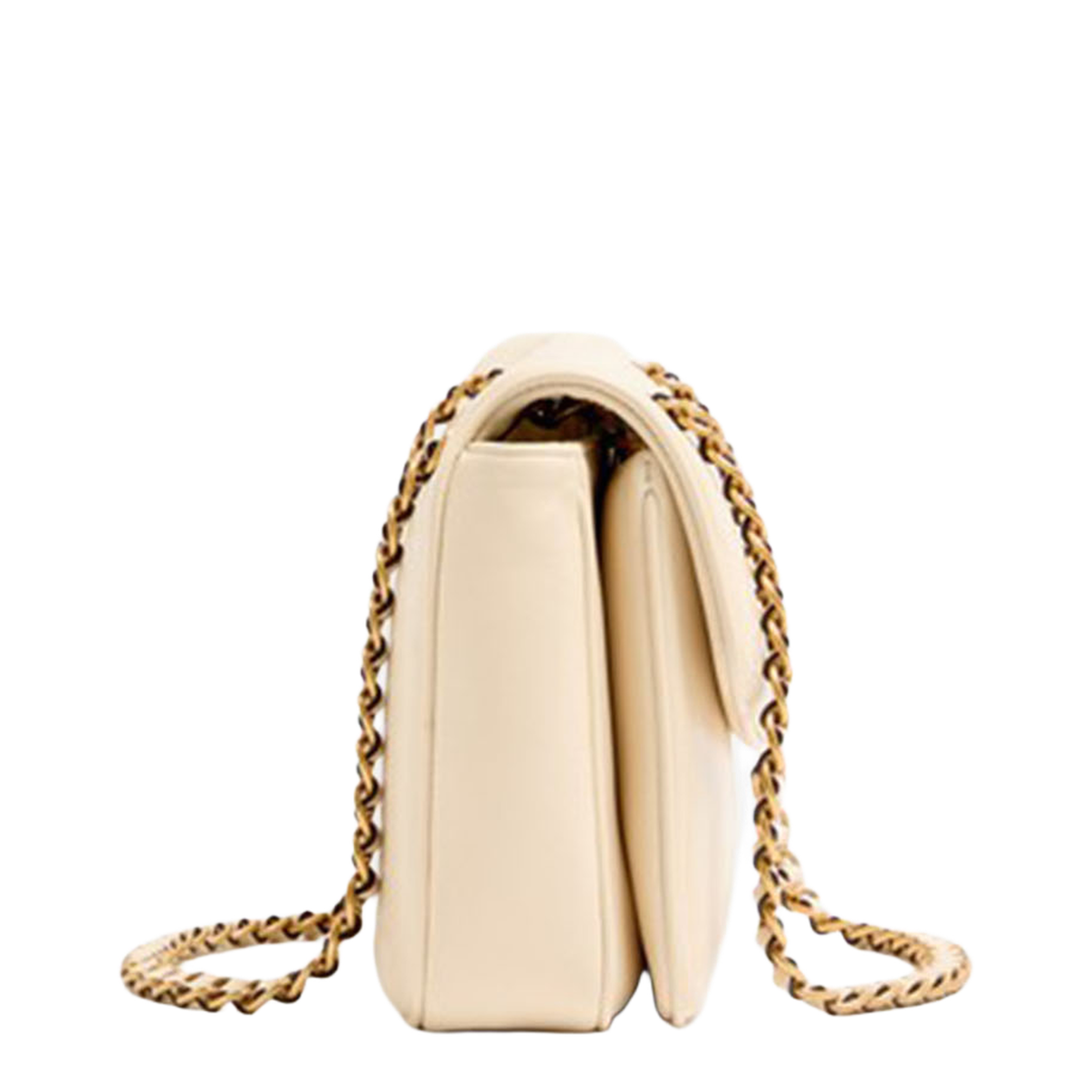 Djuna Medium Nappa Leather Chain Shoulder Bag - Ren Ivory White - Image 3
