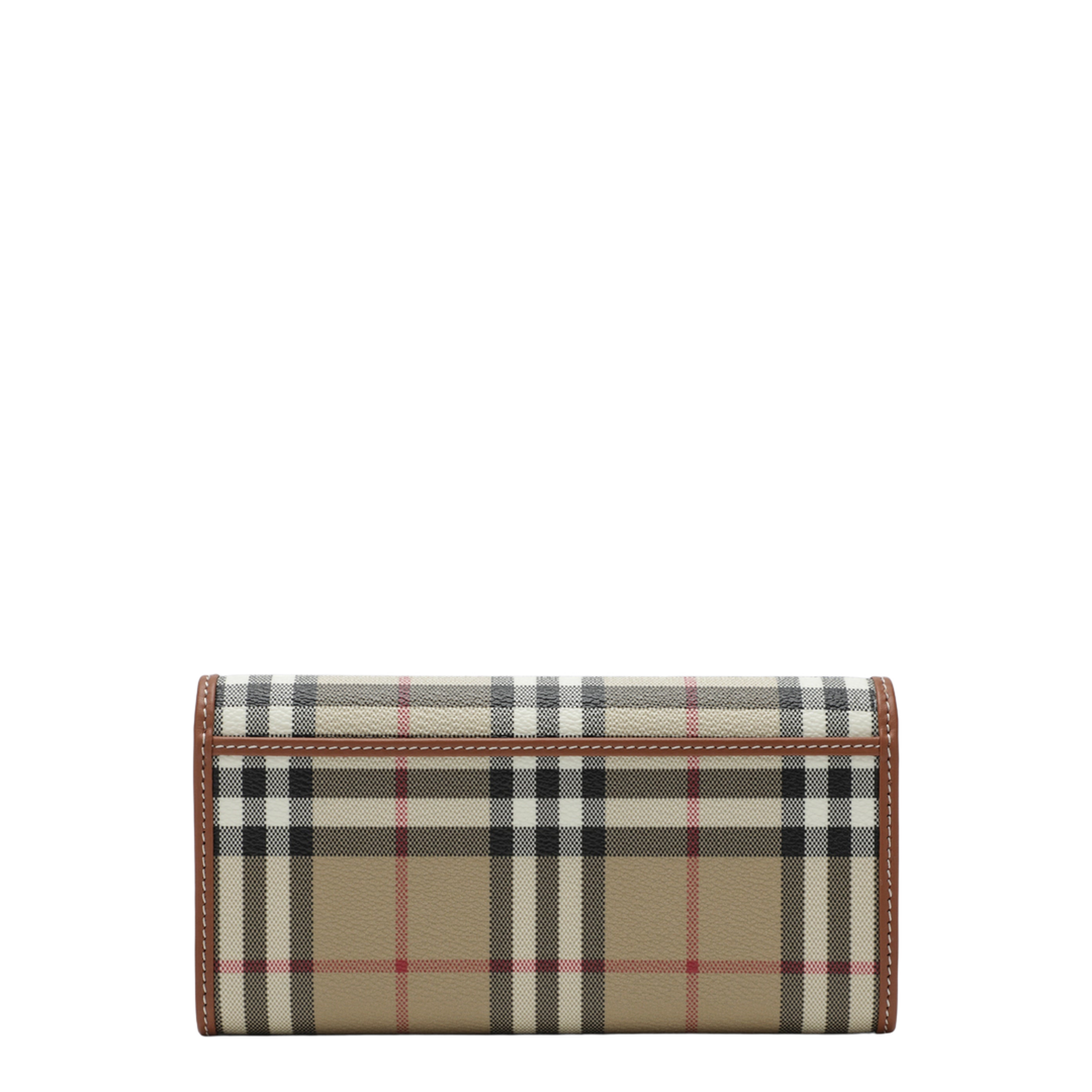 Check Continental Wallet In Coated Cotton Blend Beige - Image 2