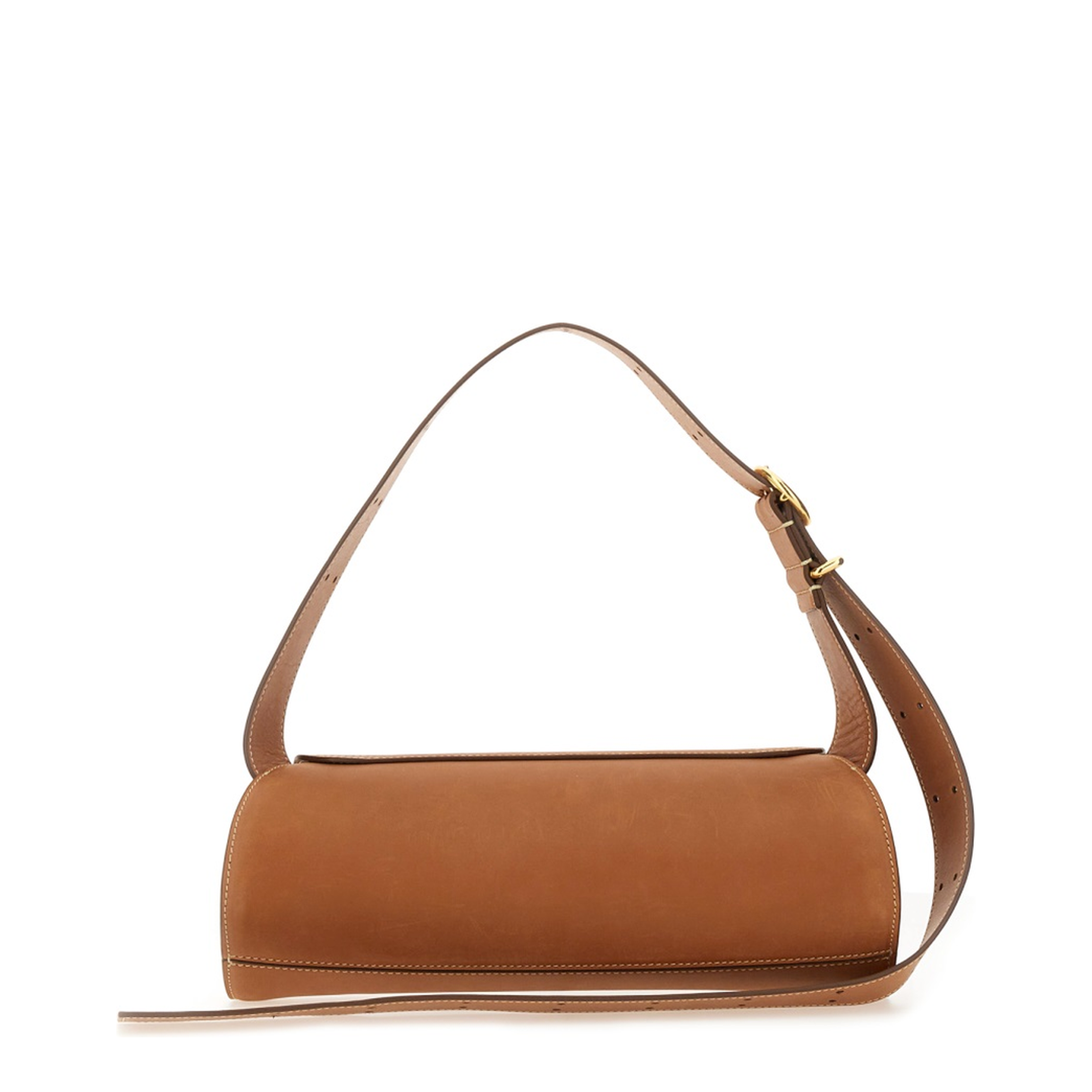 Cannolo Small Calf Leather Shoulder Bag - Tan - Image 4
