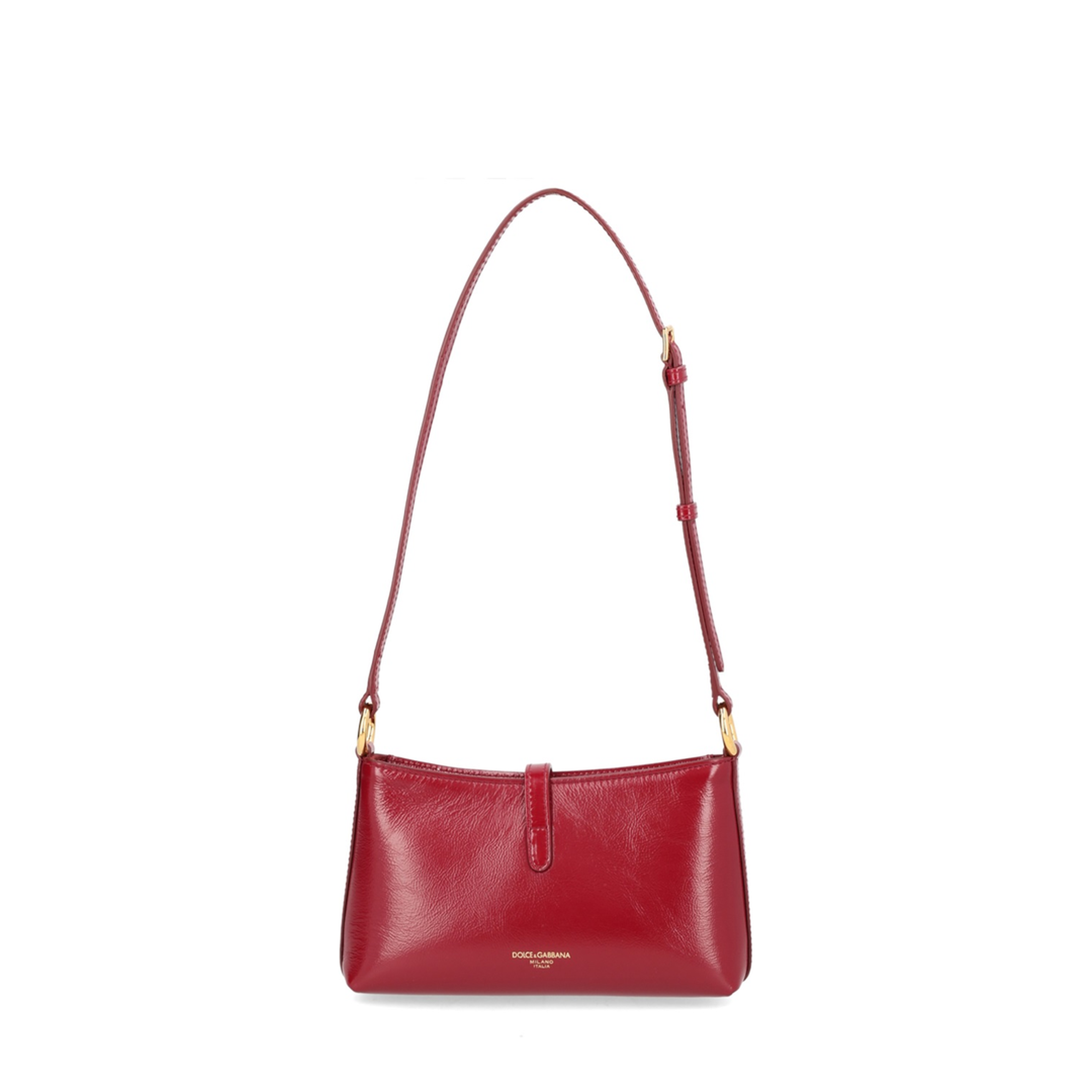Lock Calfskin Shoulder Bag - Red - Image 3
