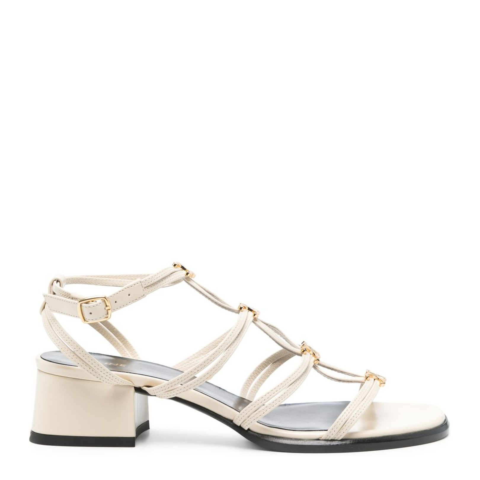 Buckle-Fastening Ankle Strap Low Block Heel - Image 1