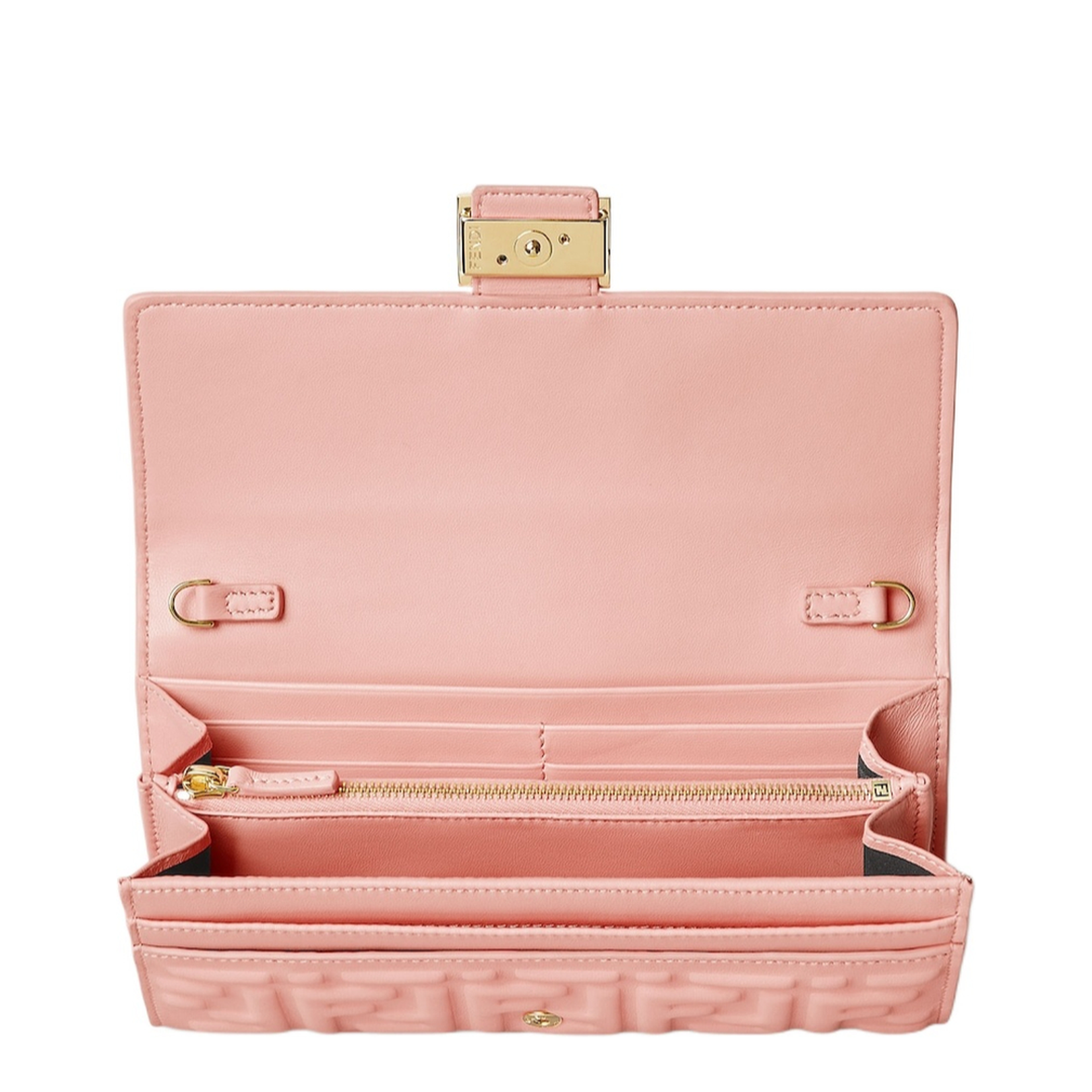 Continental Wallet with Chain in Pink Leather - Image 4