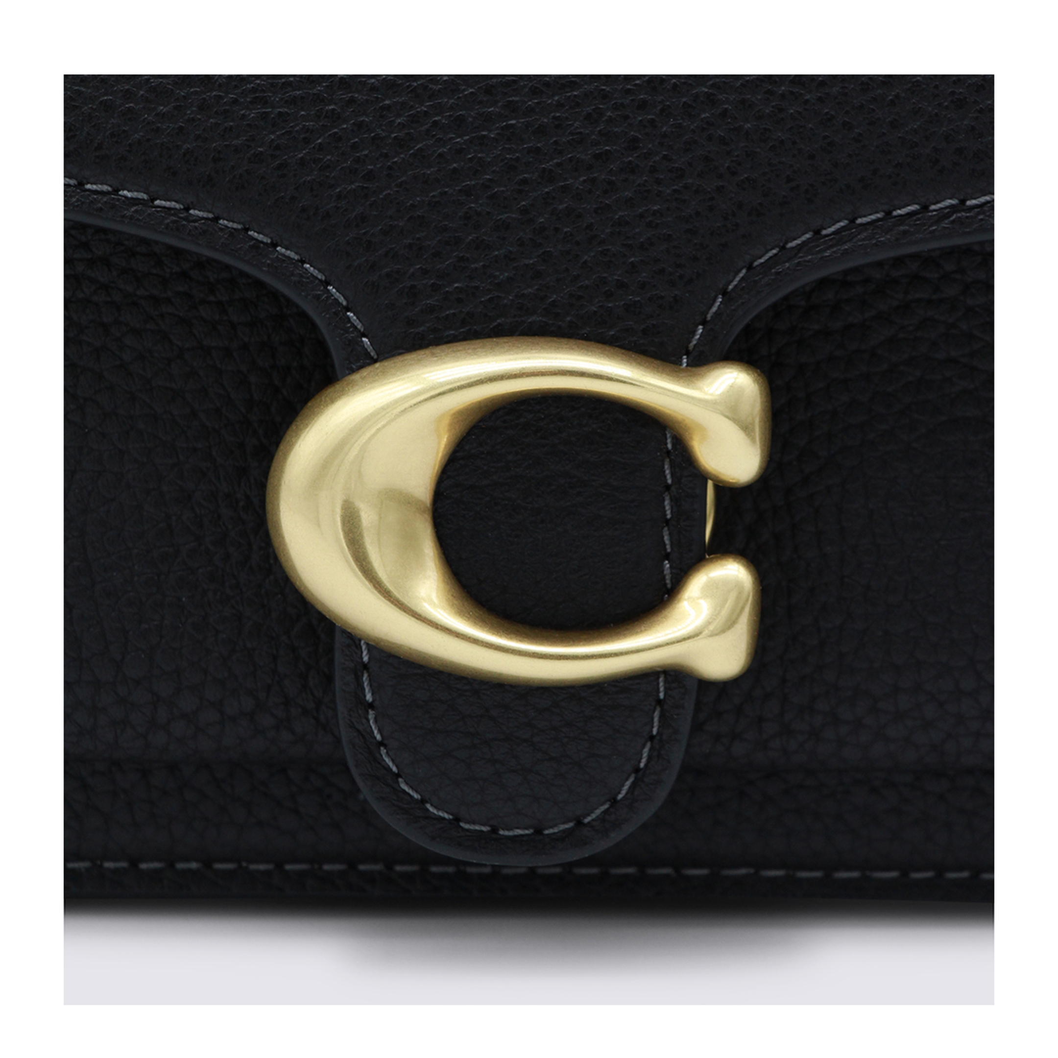 Tabby 20 Polished Pebble Leather Shoulder Bag - Black - Image 2