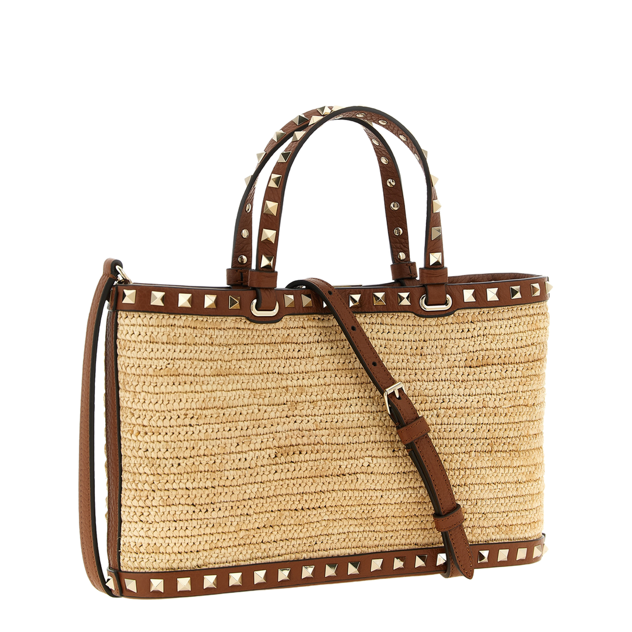Rockstud Small Shopping Bag - Beige - Image 2
