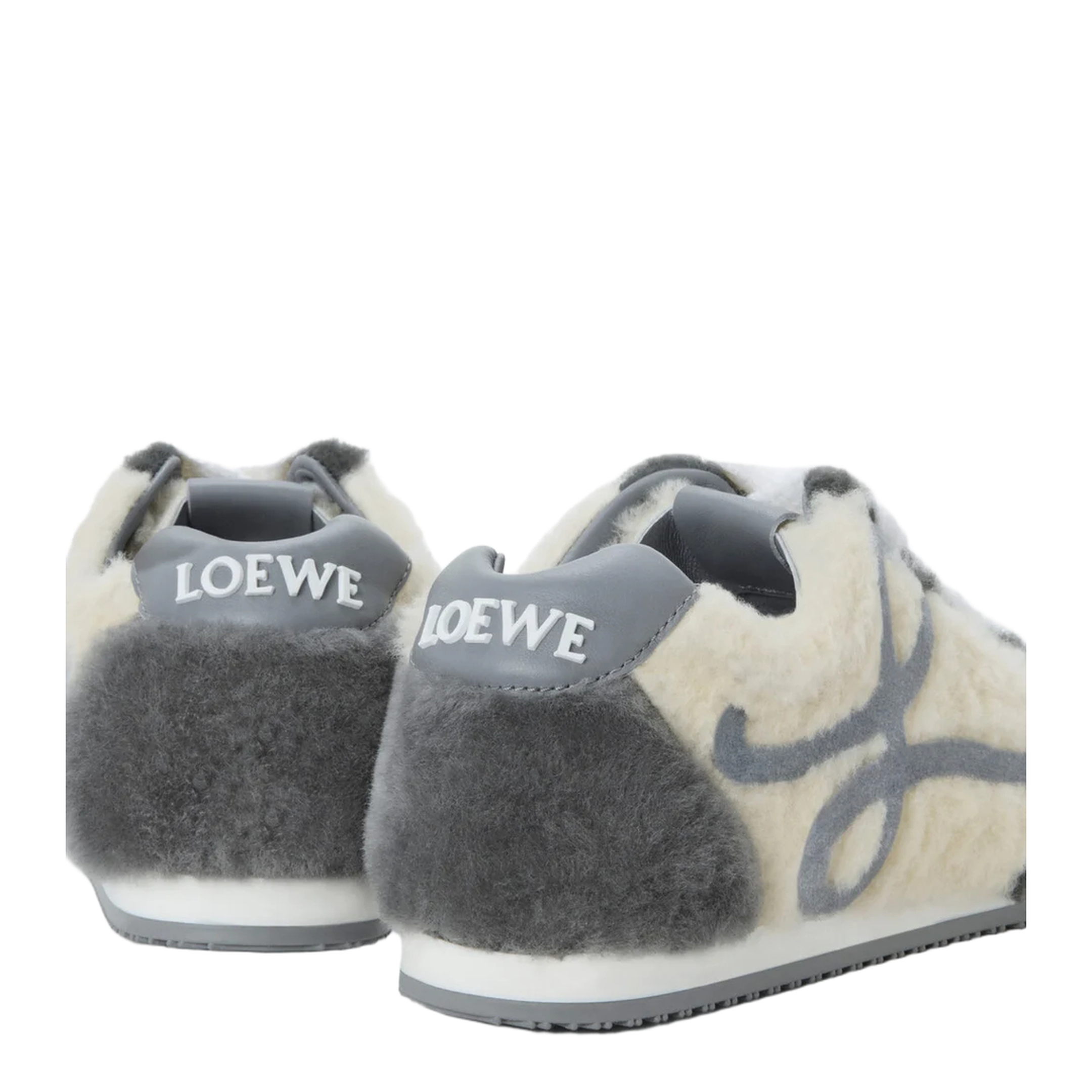 Ballet Runner Shearling Sneakers in White - Image 4