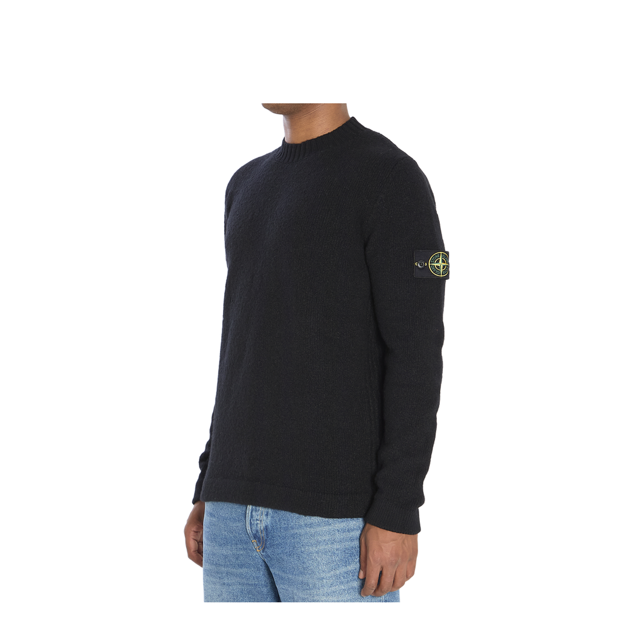 Crew Neck Sweater with Brushed Texture - Image 2