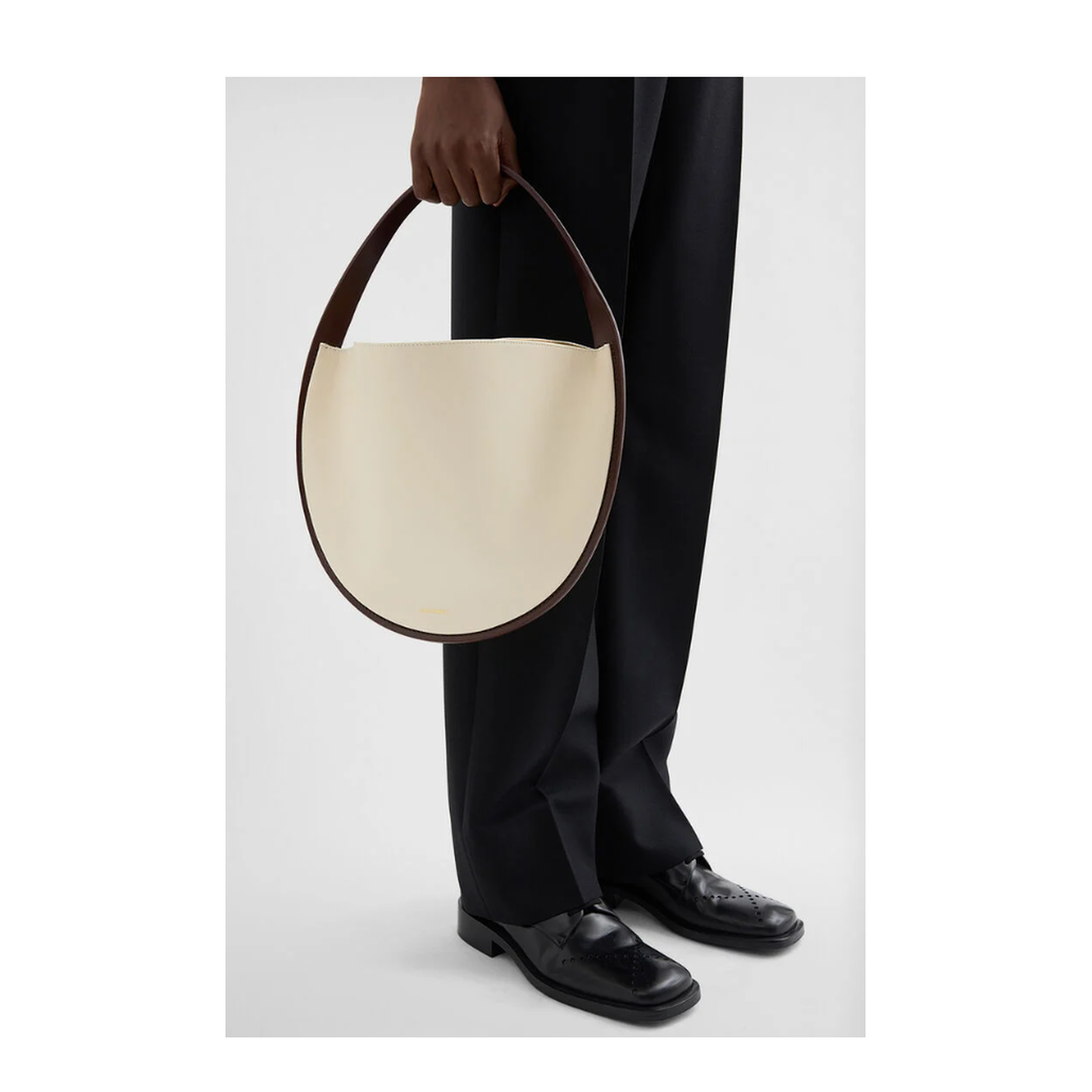 Ivory Leather Pivot Shoulder Bag - Image 3