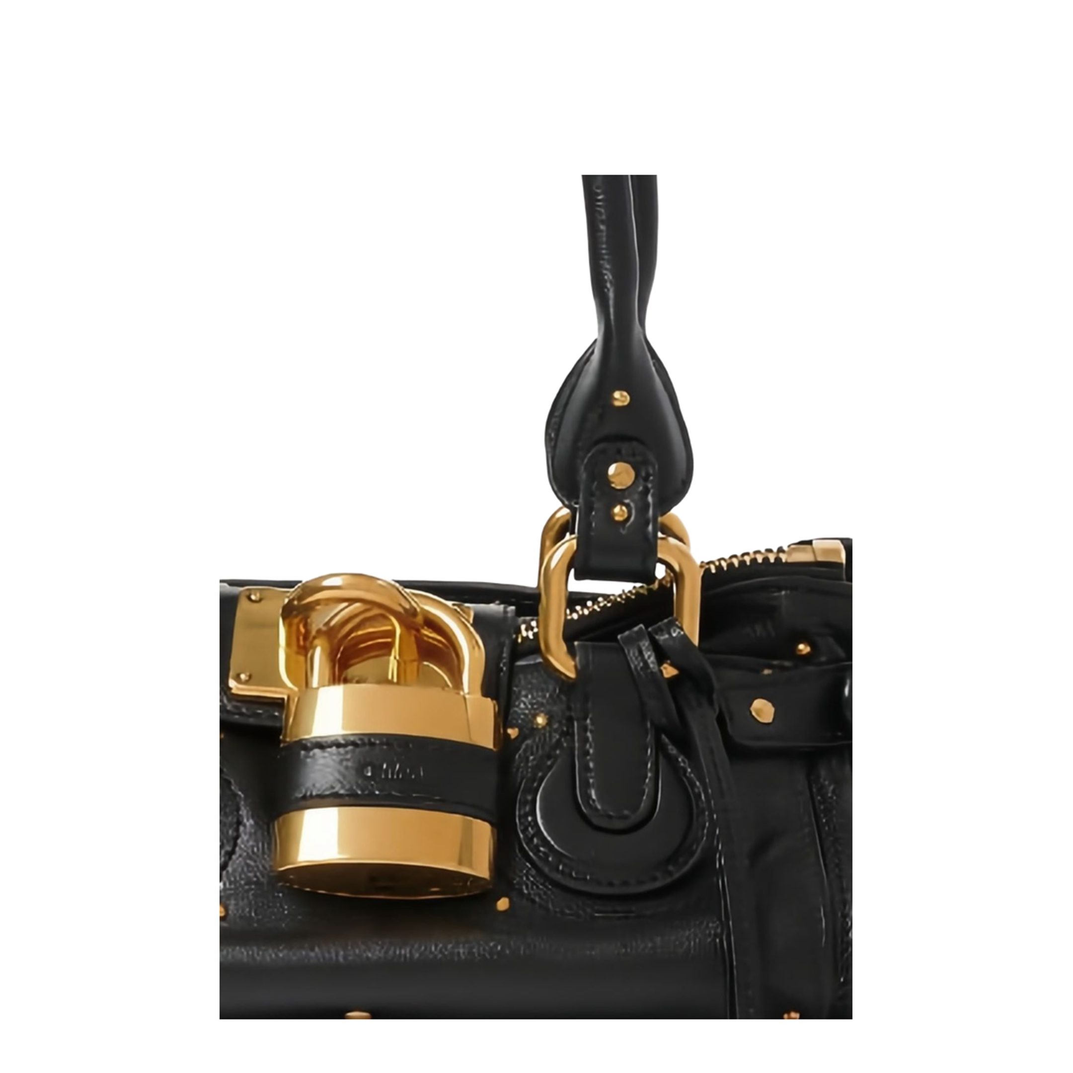 Paddington Small Buffalo Leather Shoulder Bag - Black - Image 2