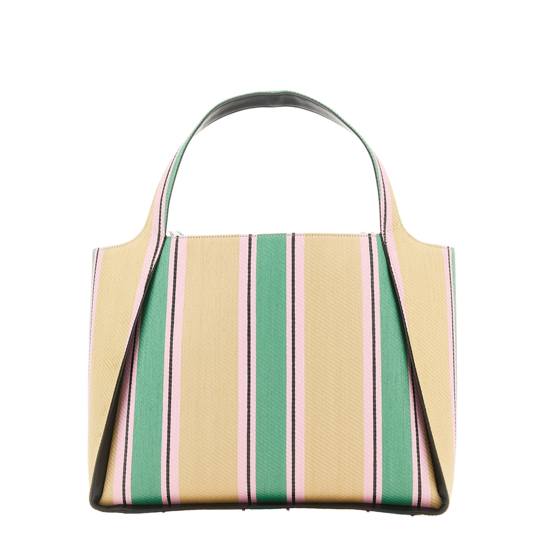 Stella Logo Striped Raffia Tote Bag - Multicolour - Image 2