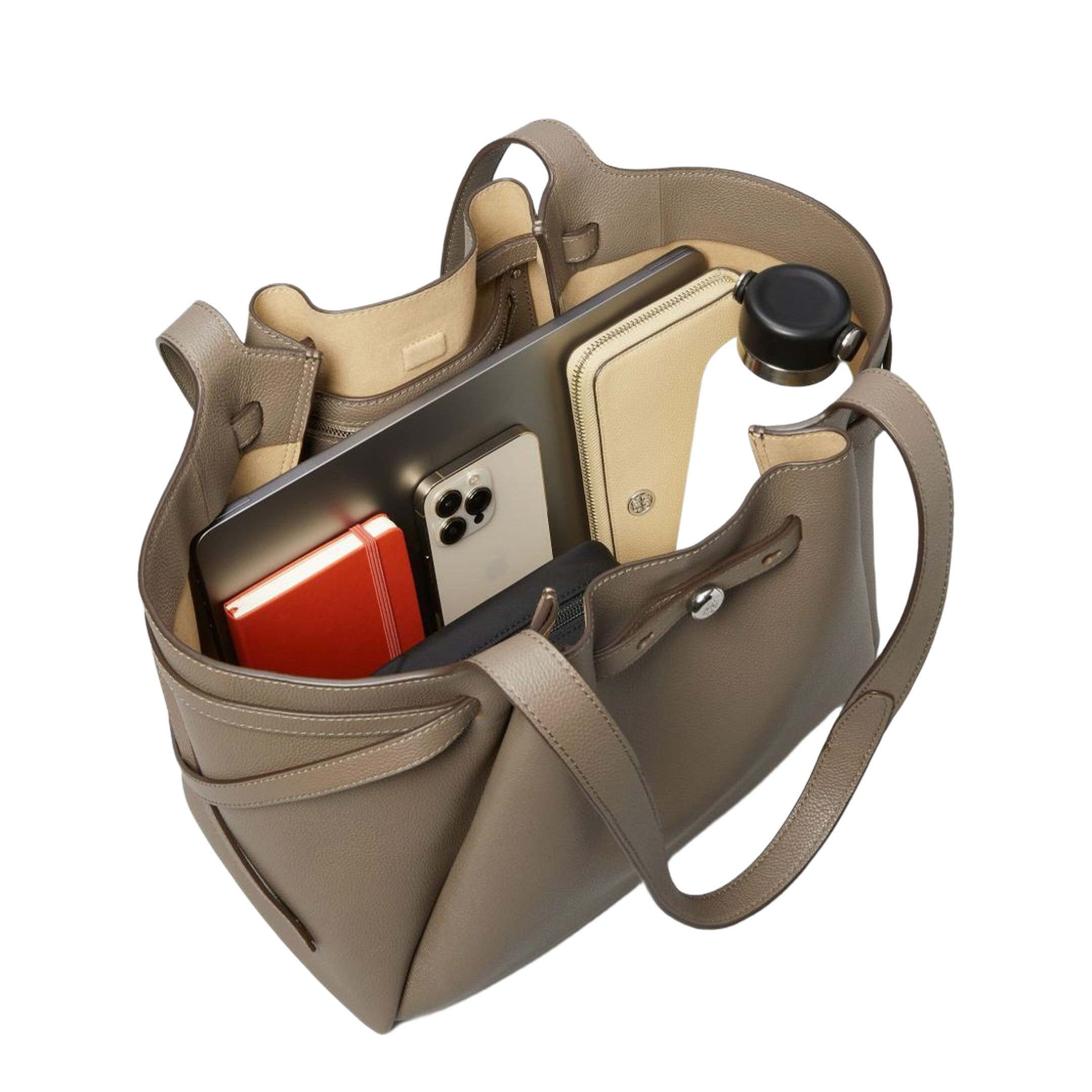 Romy Pebbled Leather Tote - Wild Mushroom - Image 6