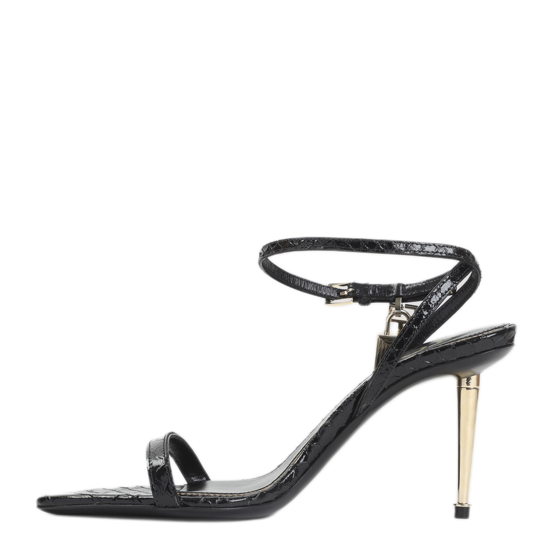 Semi Shiny Printed Python Sandals - Image 4
