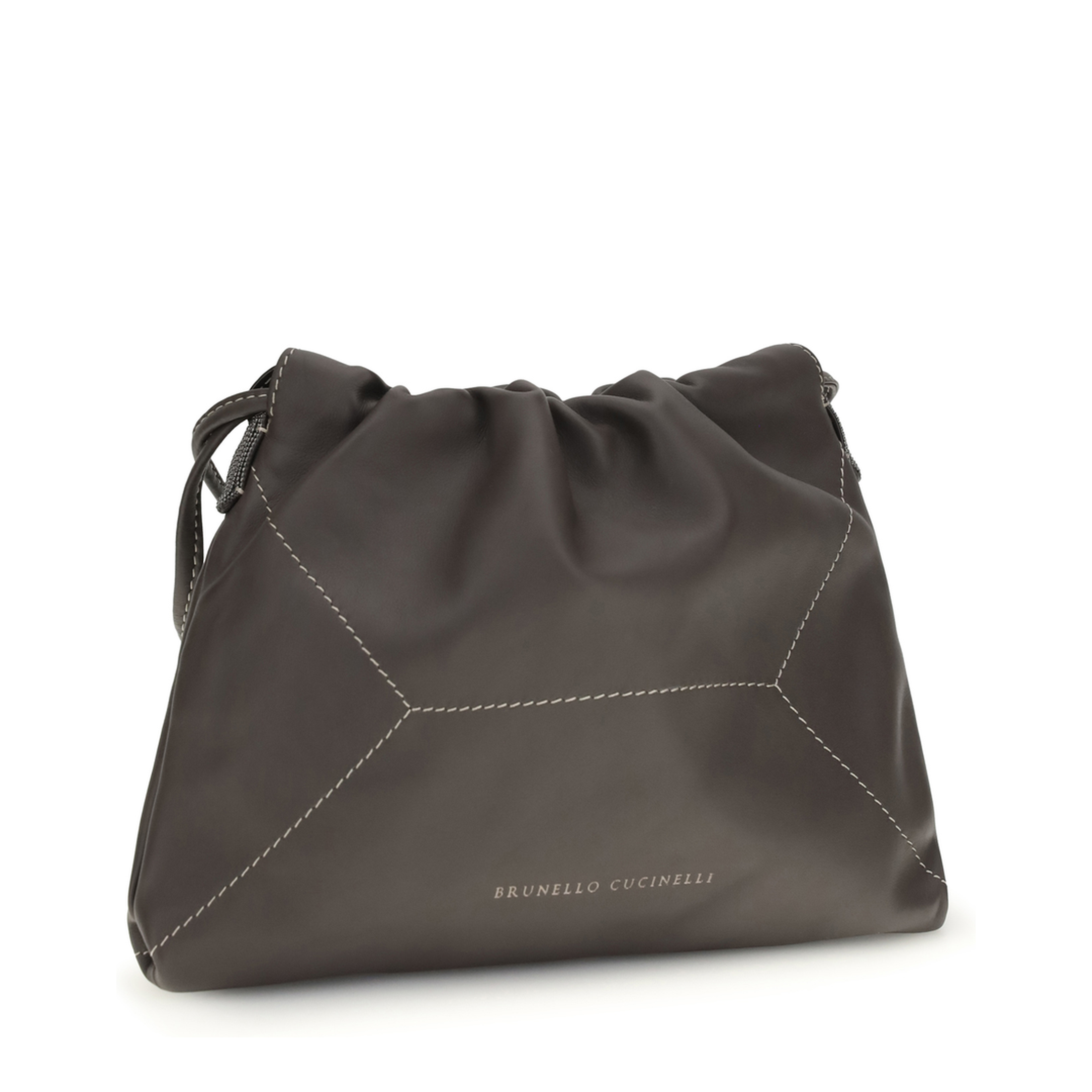 Medium Suede Pouch Bag - Brown - Image 2