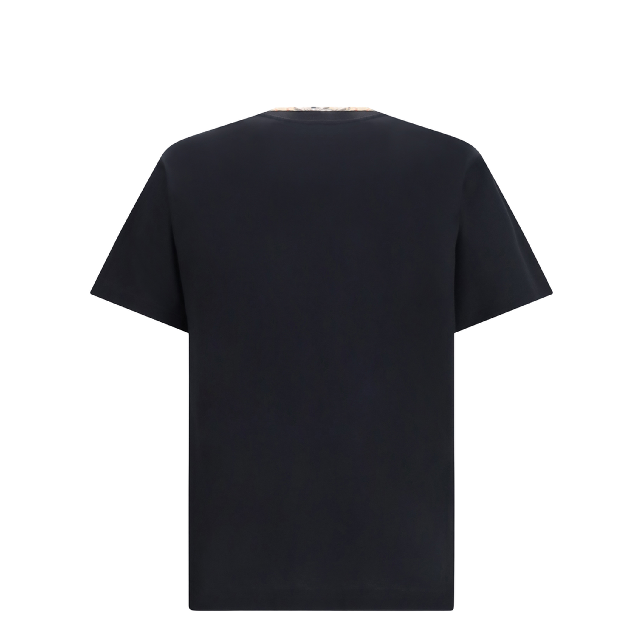 Cotton T-shirt with Check Trims - Image 2