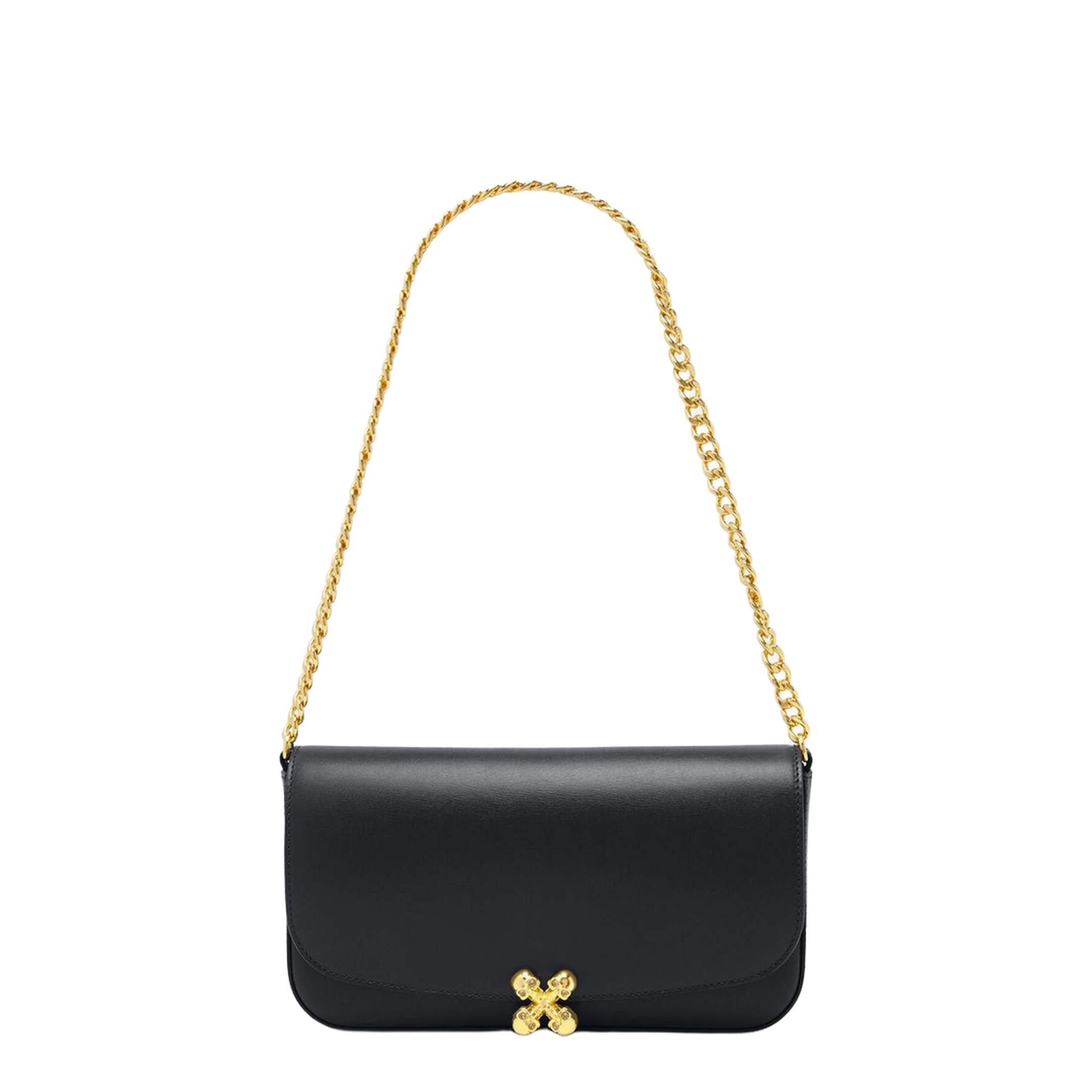 Skull Flower Bag Calf Leather Crossbody - Black - Image 4