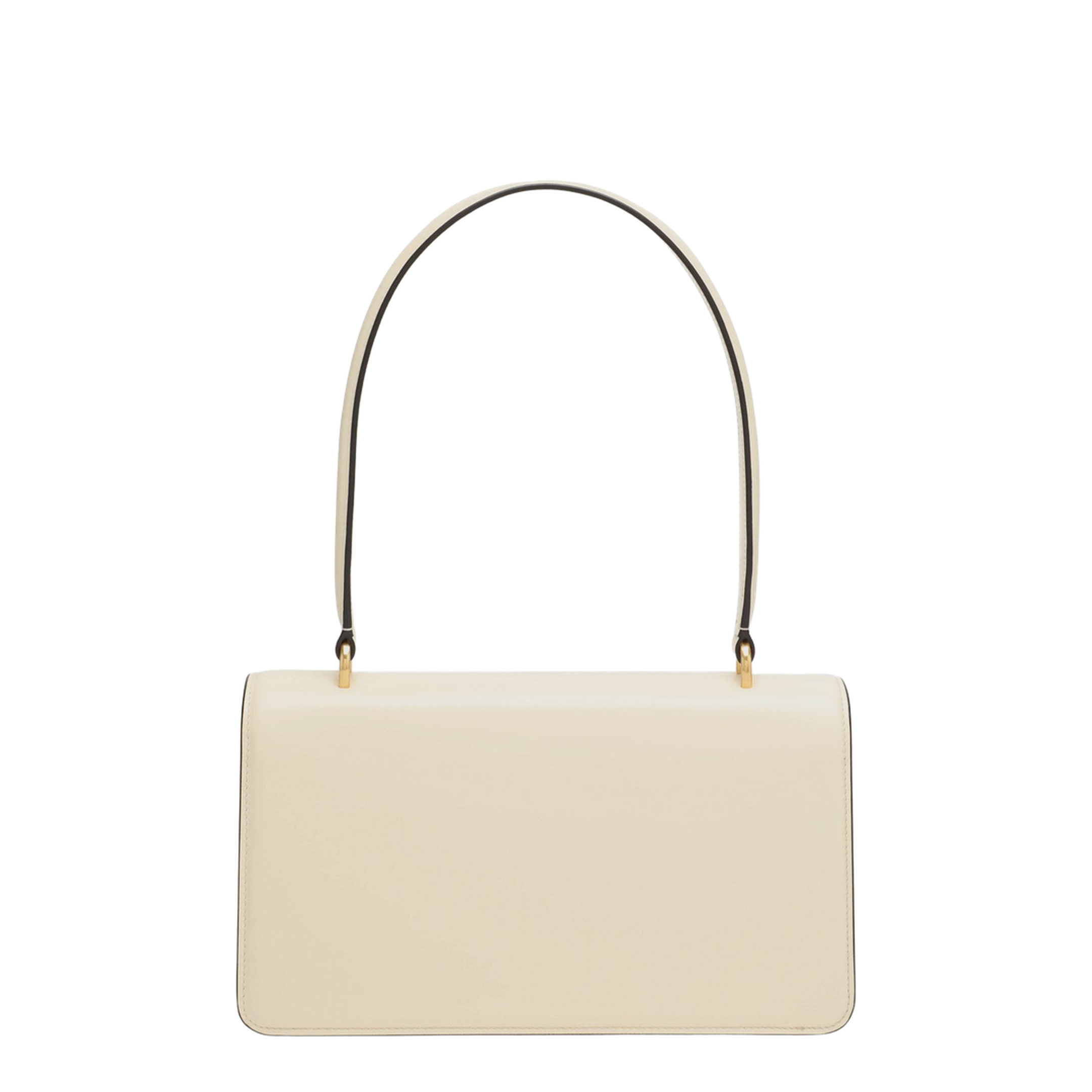 Vain Glossy Calfskin Top Handle Shoulder Bag - Butter White - Image 2