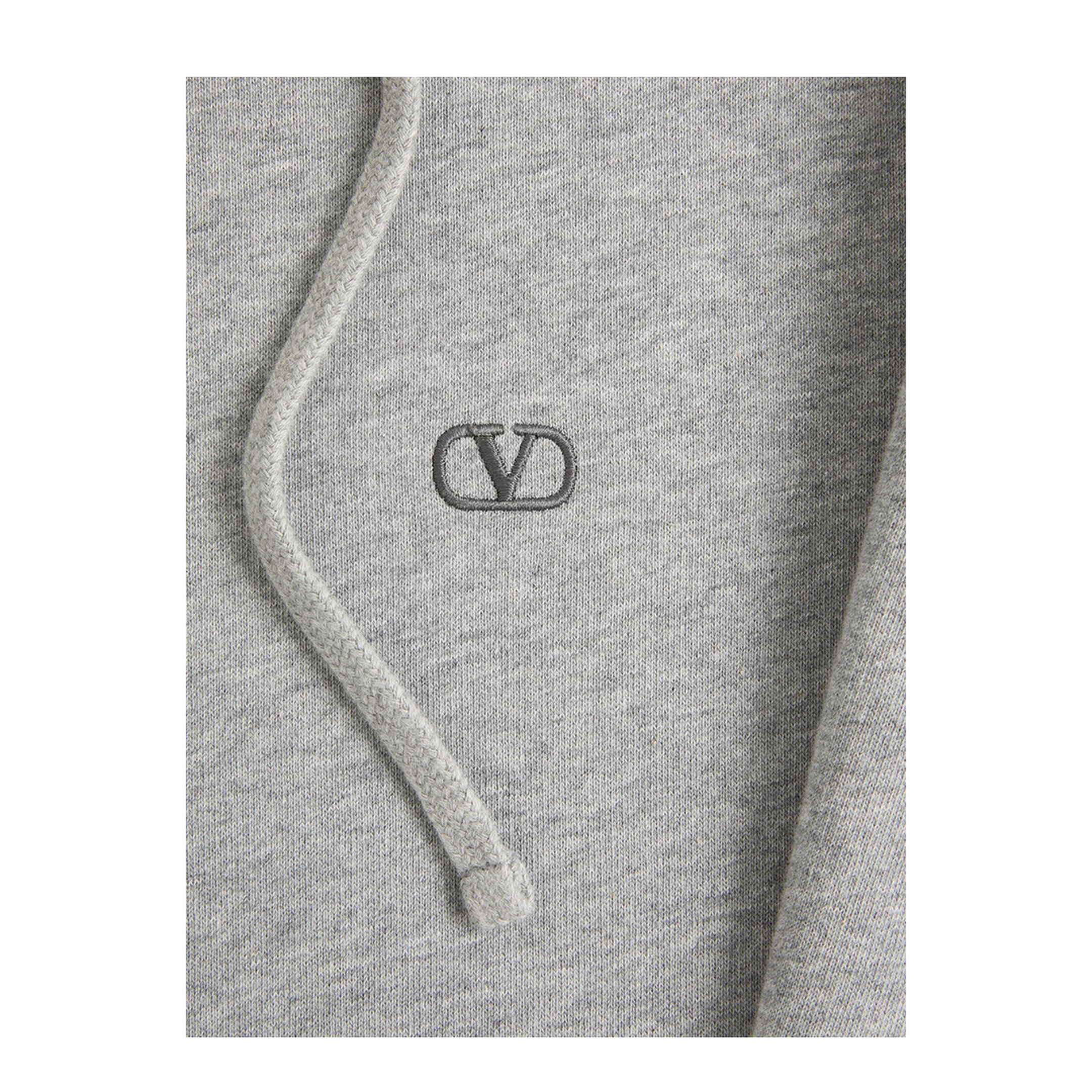 Cotton Hoodie With Vlogo Embroidery - Image 6