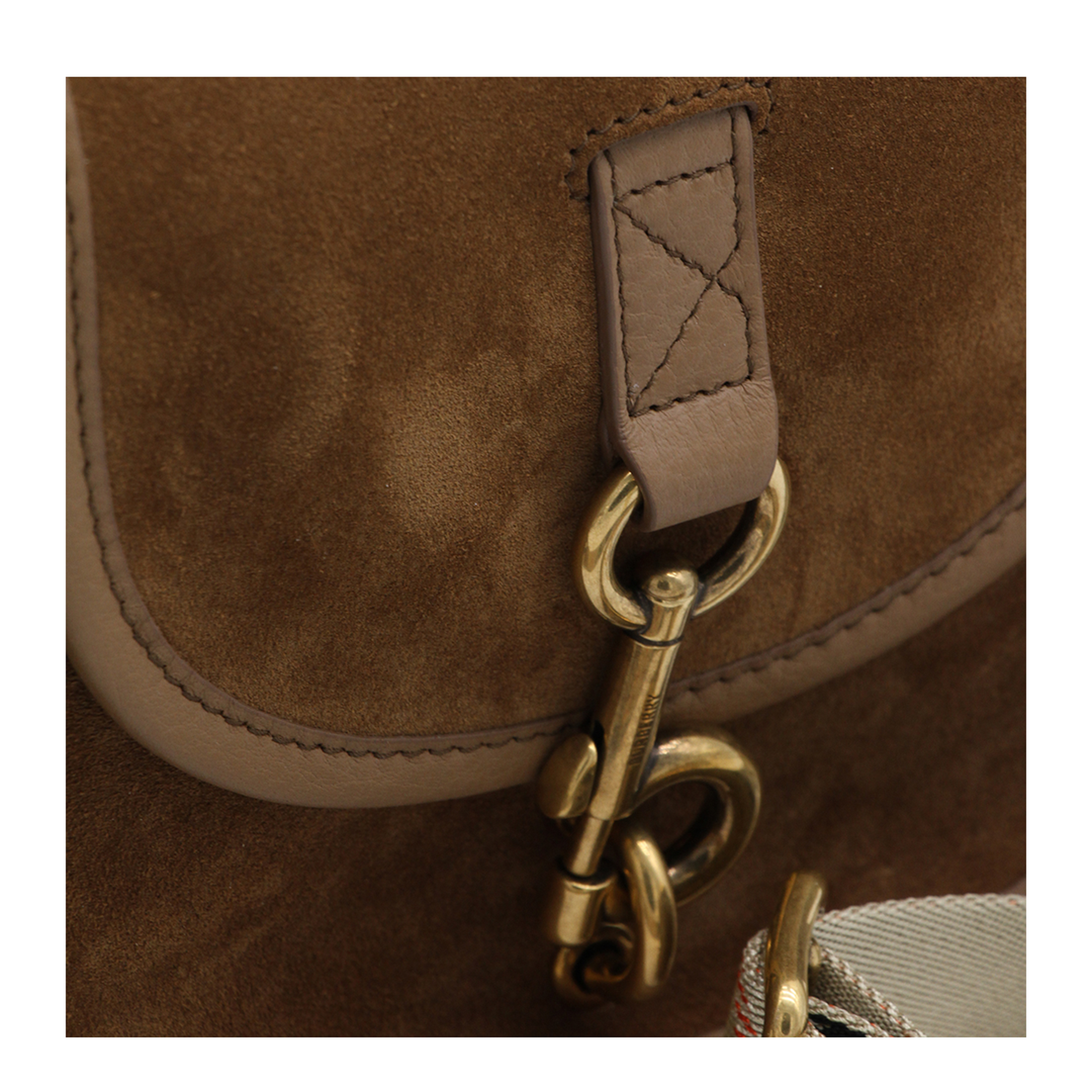 Mini B Clip Suede Messenger Bag - Hazel Brown - Image 7