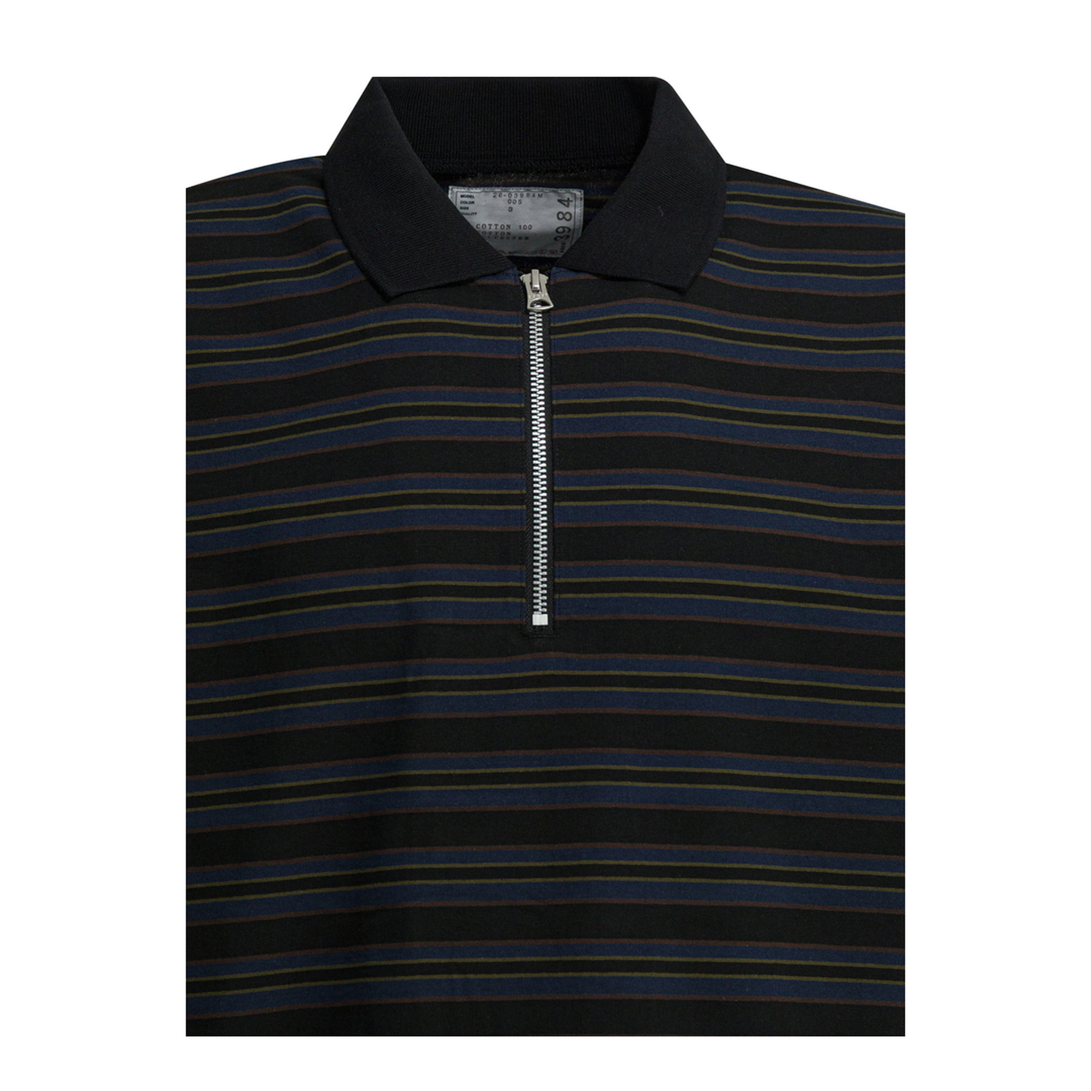 Striped Buttonless Polo Shirt - Image 3