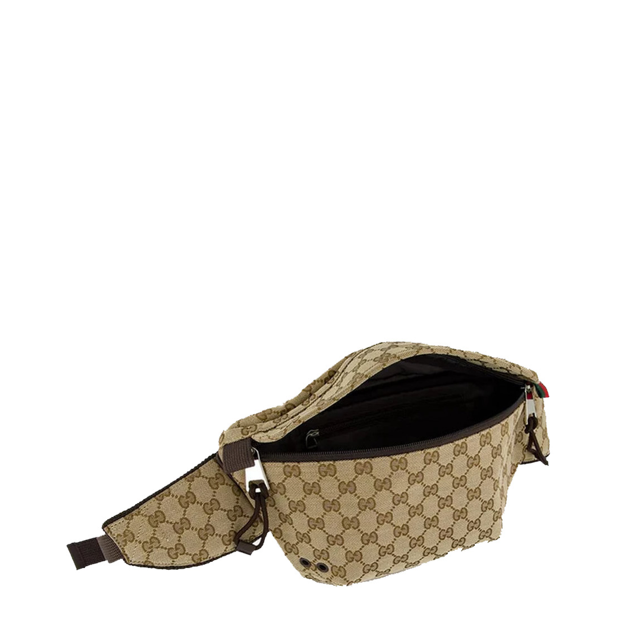 GG Canvas Large Canvas Belt Bag - Beige and Dark Brown - Image 5