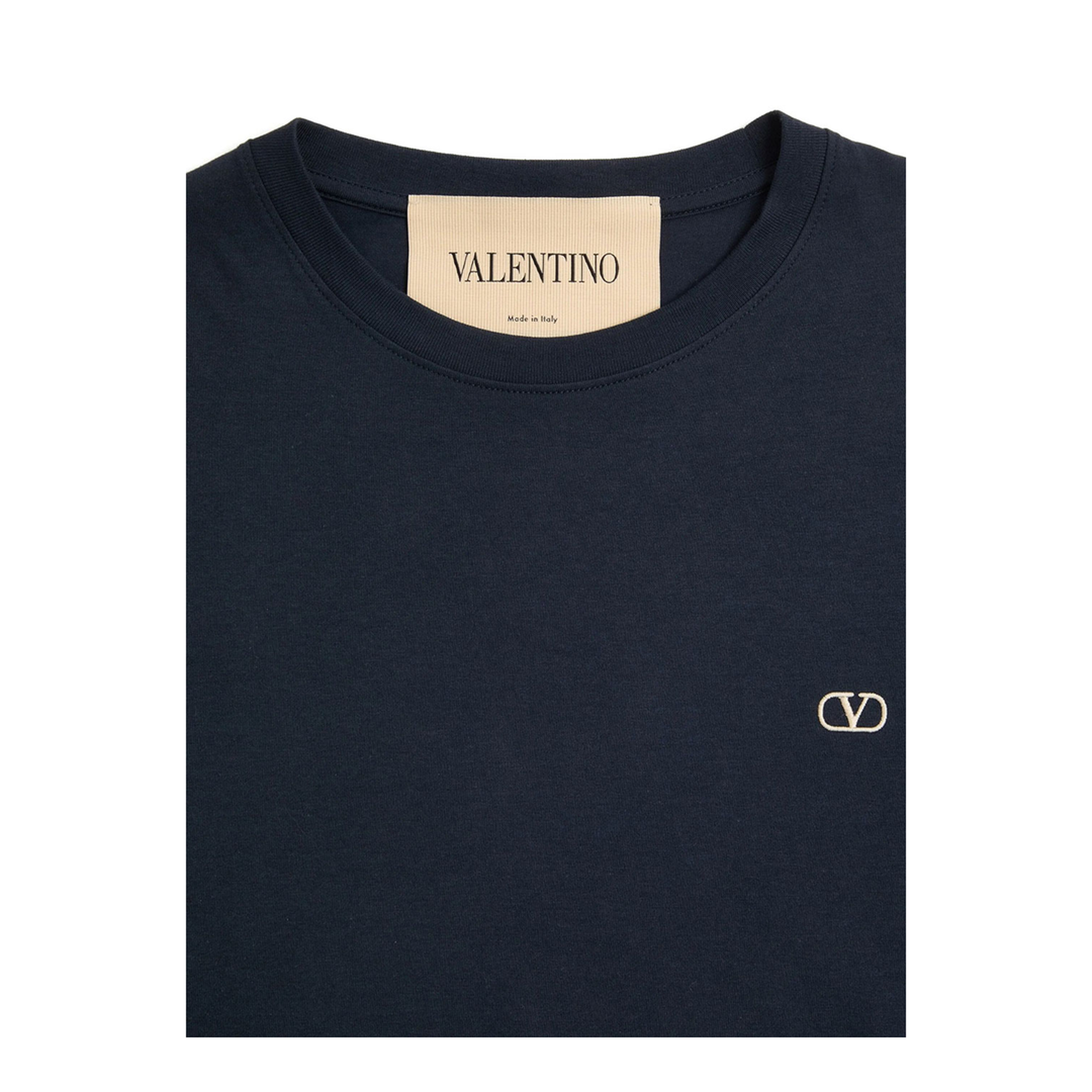 Cotton T-Shirt with Vlogo Embroidery - Image 12