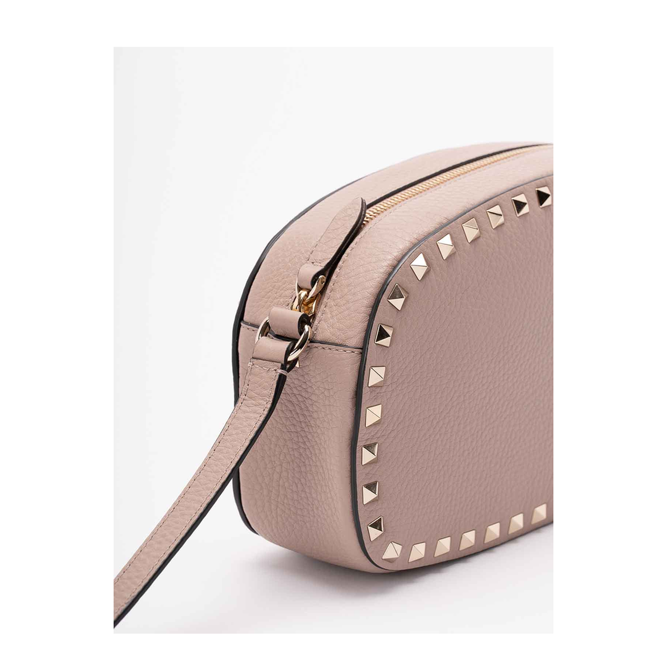 Rockstud Small Grainy Calfskin Crossbody - Poudre - Image 4