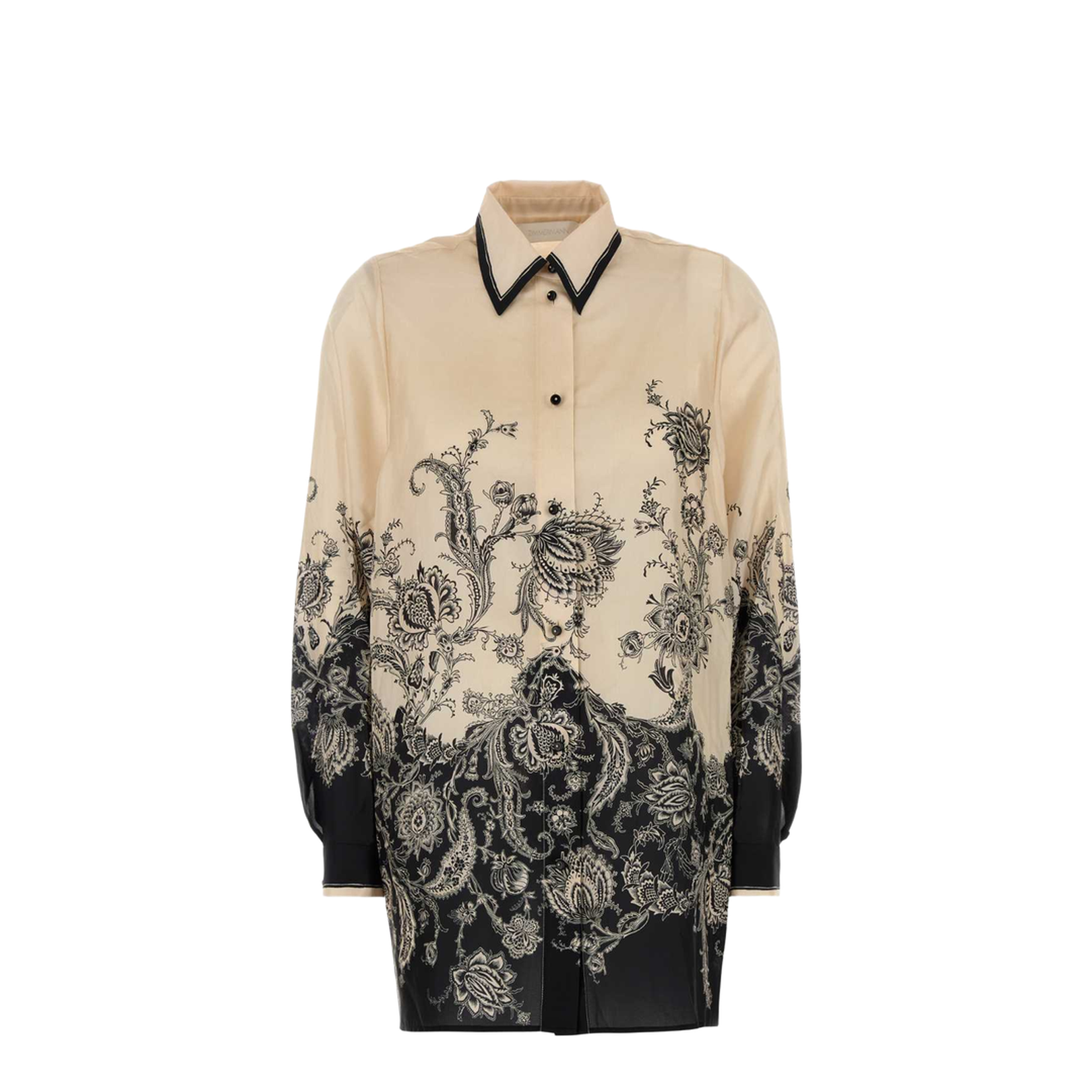 Black and Cream Rhiannon All-Over Print Shirt - Image 1
