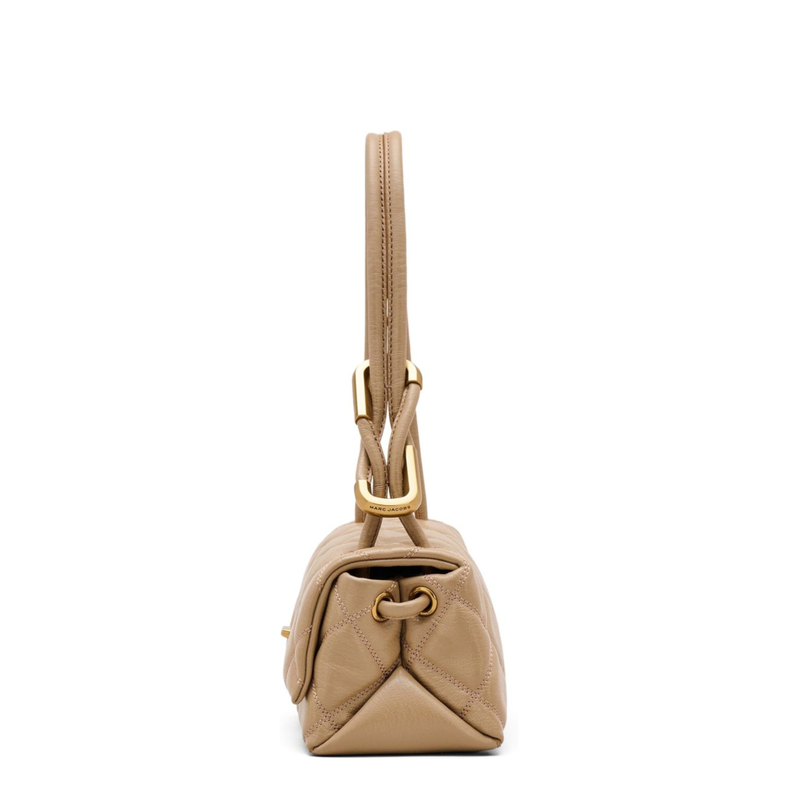 Mini Quilted Leather Shoulder Bag - Camel - Image 2
