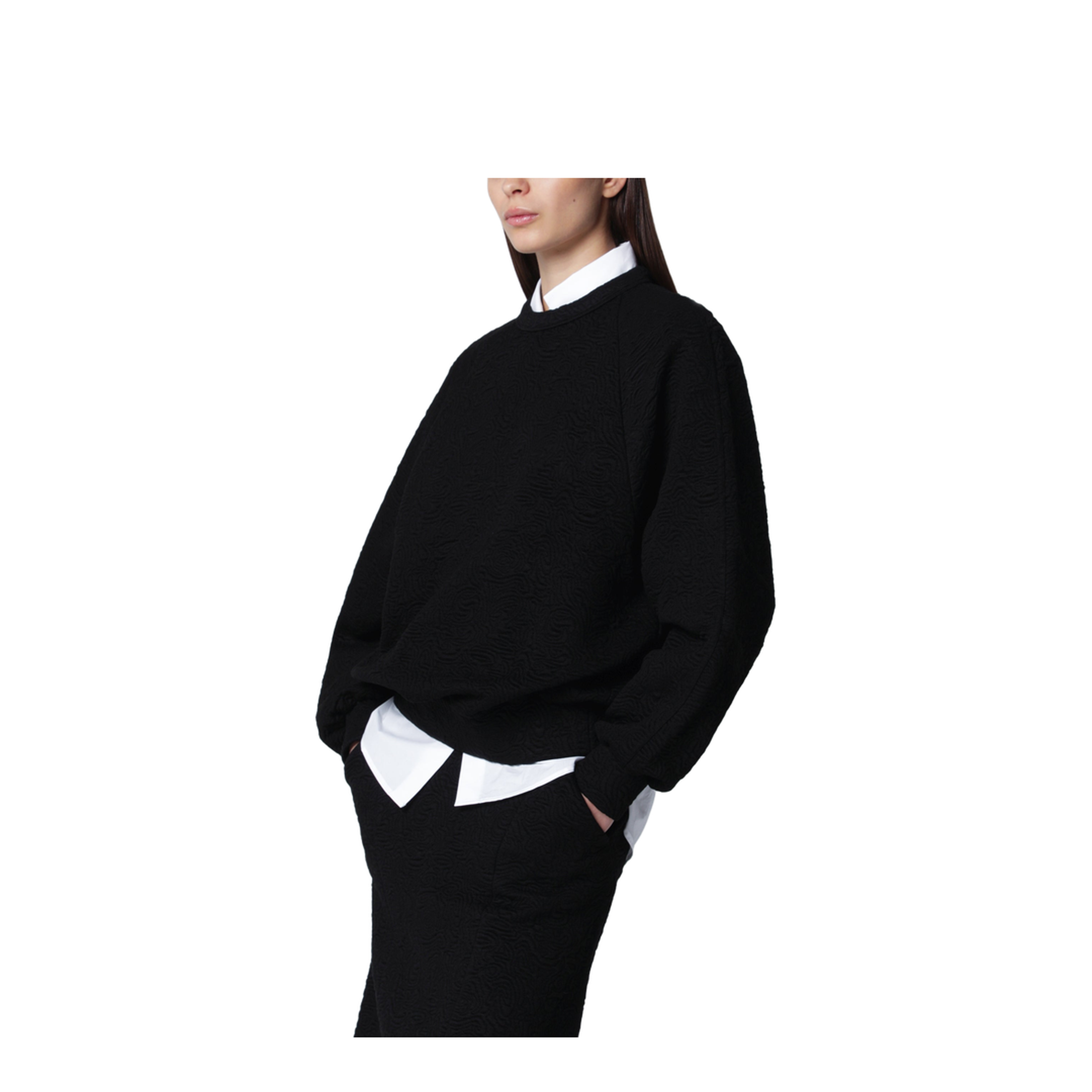Black Viscose-Blend Sweatshirt - Image 1