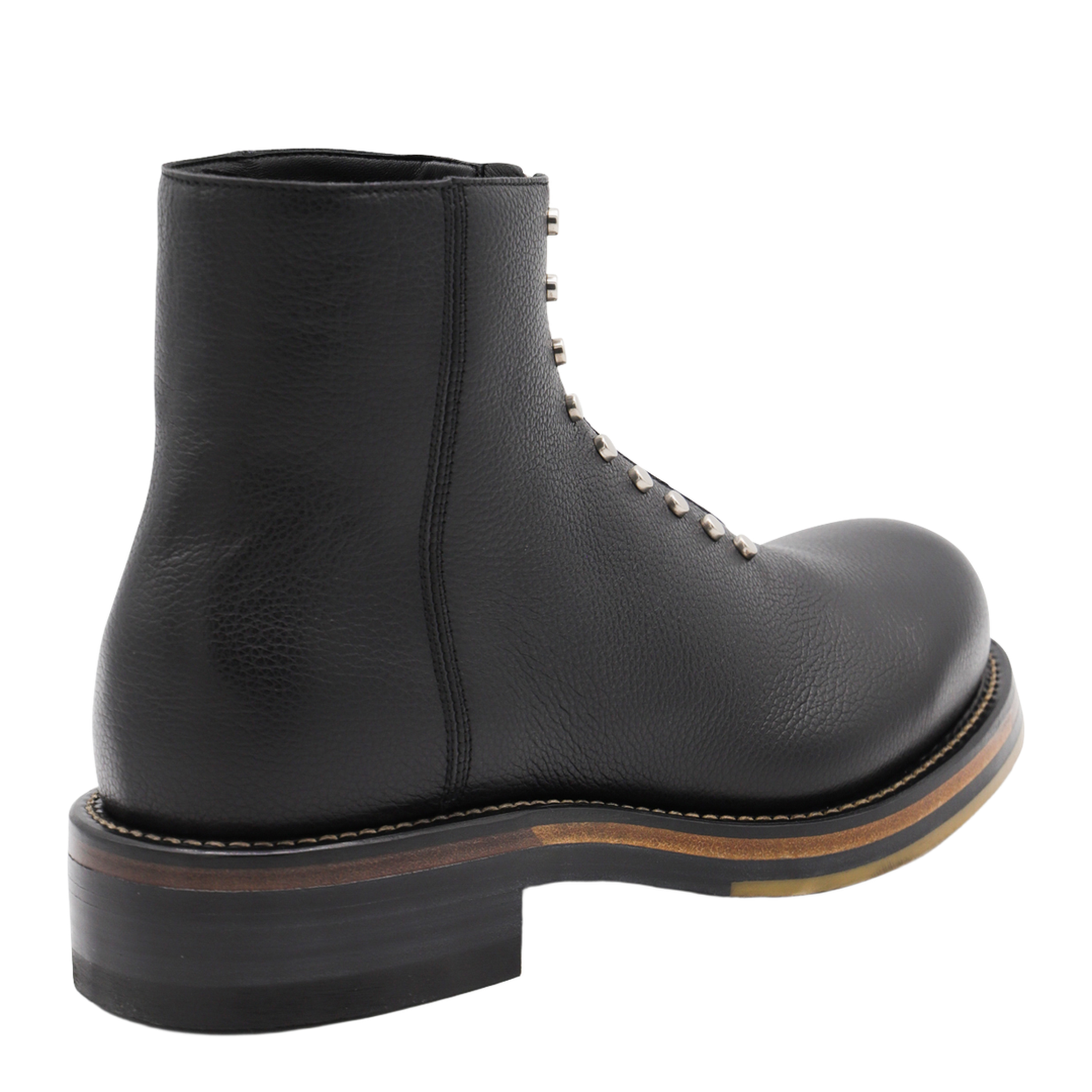 Leather Ankle Boots With Studs - Image 5