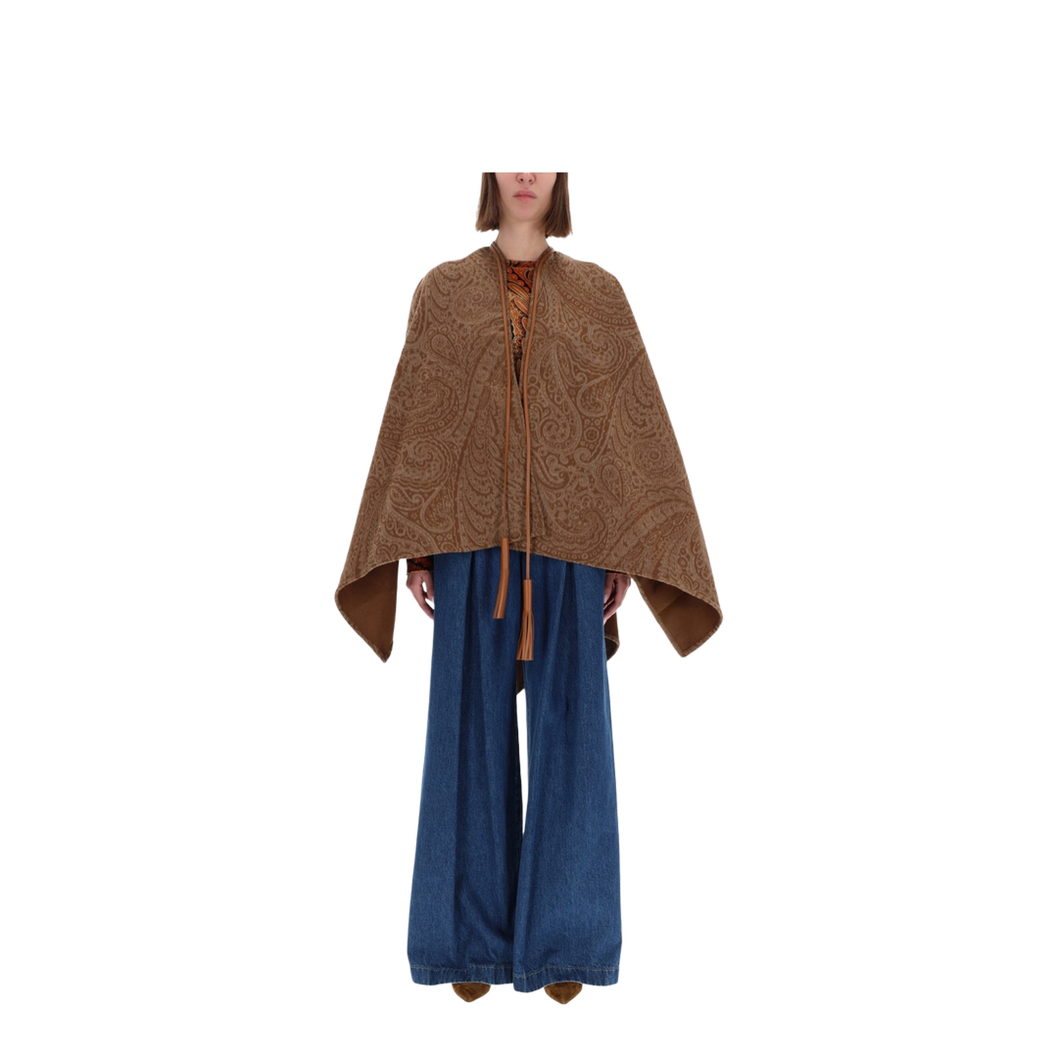 Wool Cashmere Jacquard Cape - Image 1