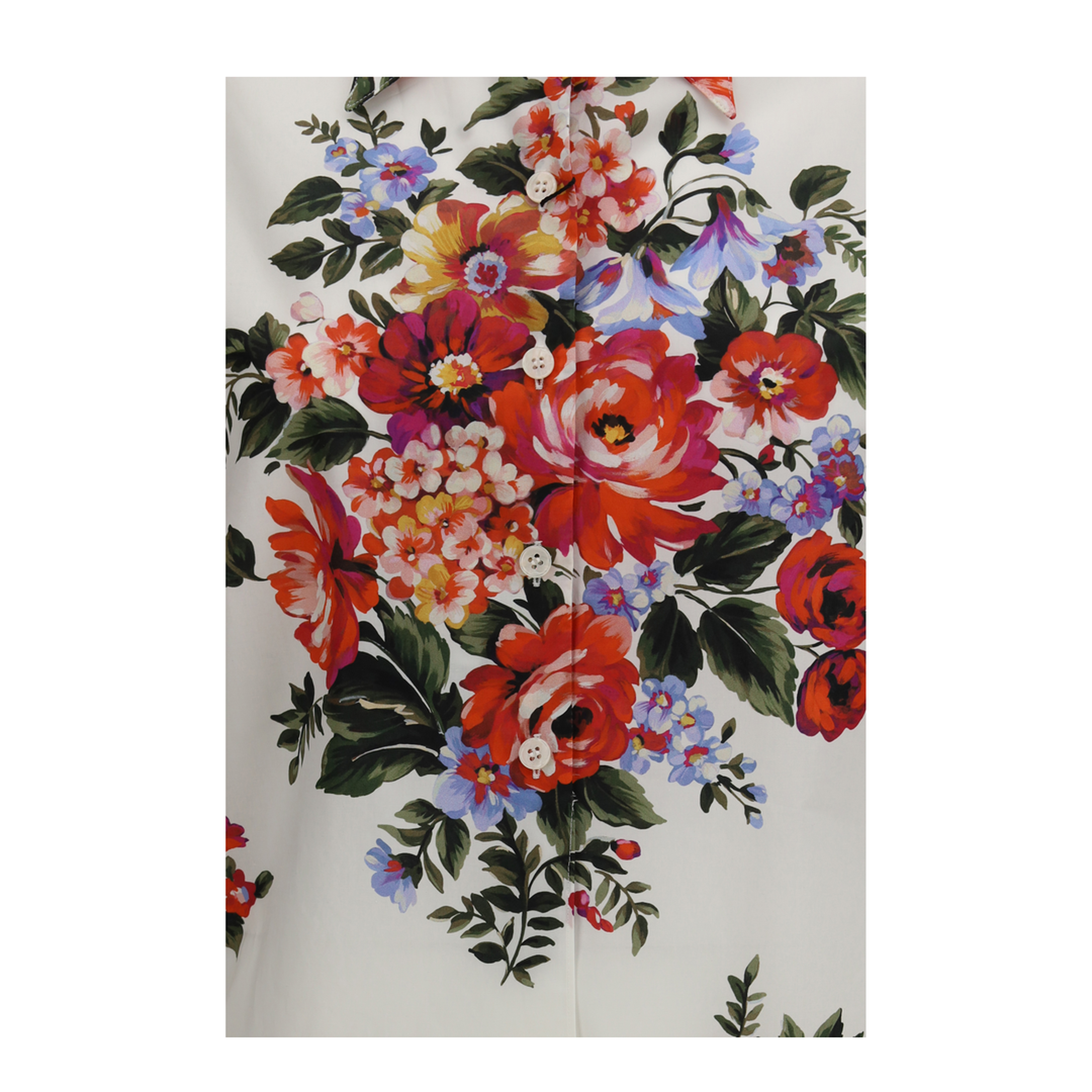 Cotton Shirt with Bouquet Print - Image 3