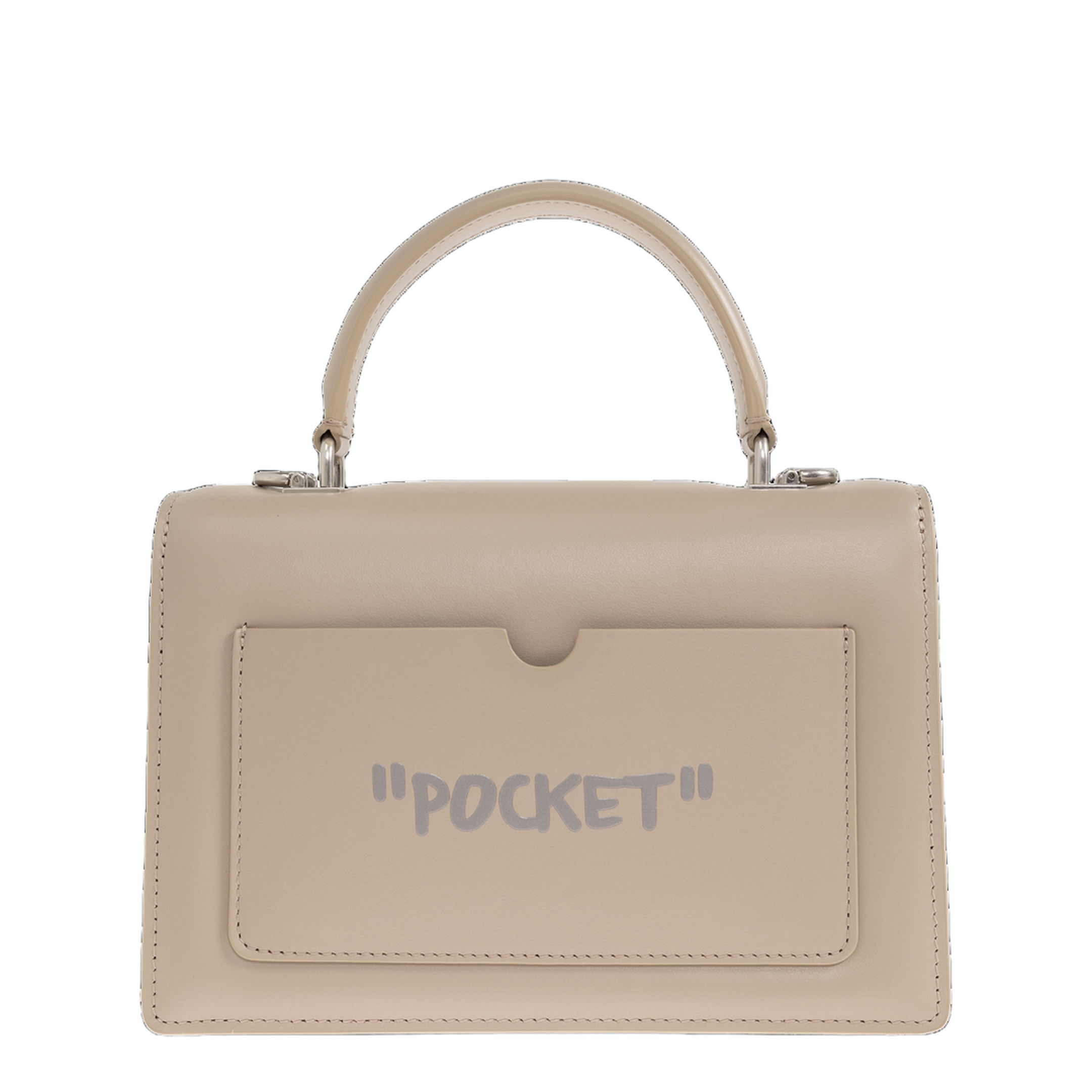 Jitney 1.4 Calf Leather Top-Handle Bag - Beige - Image 1