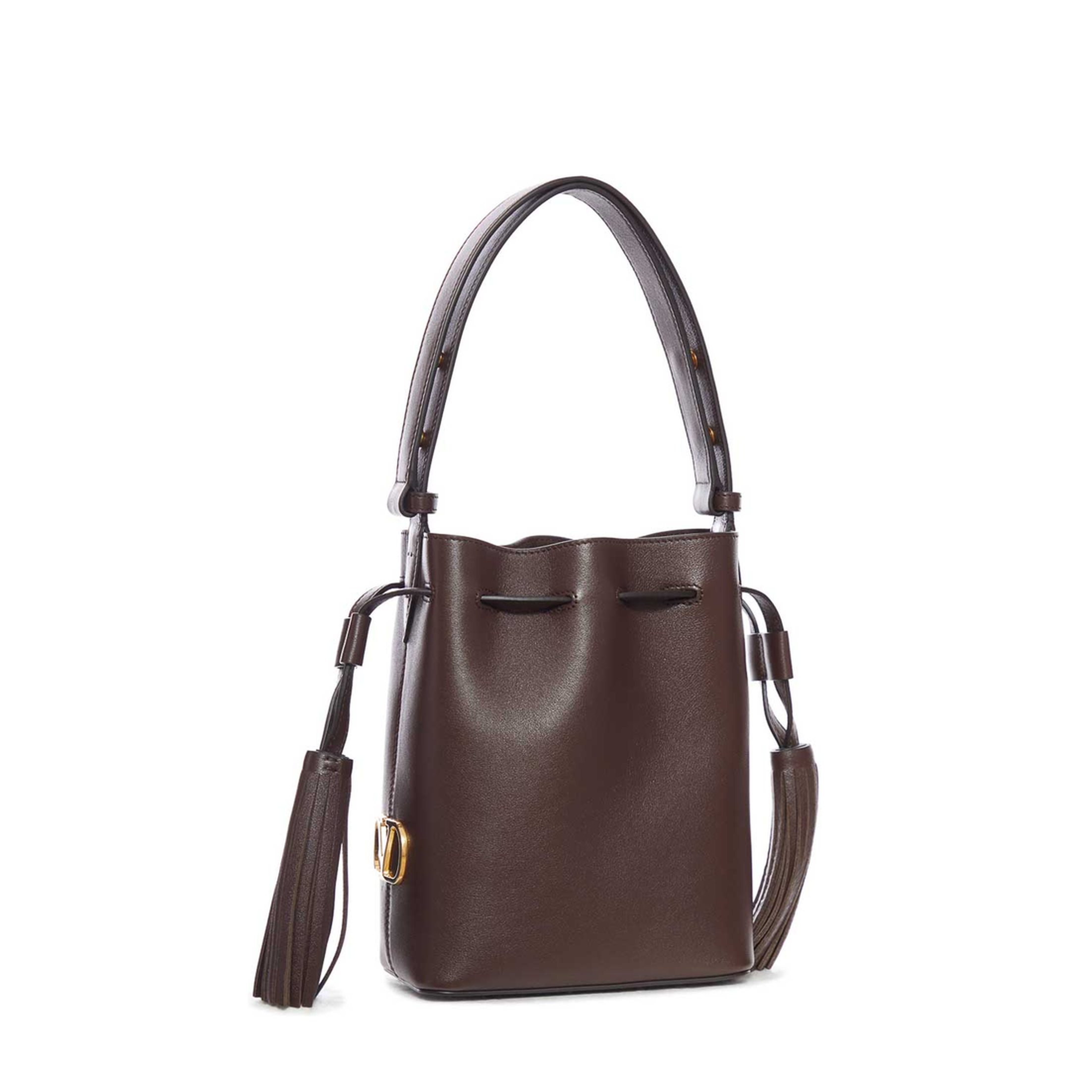 So Seau Small Calfskin Bucket Bag - Dark Coffee - Image 4