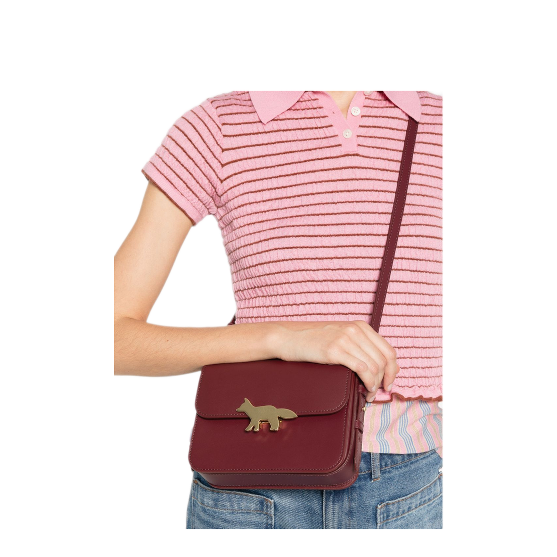 Leather Crossbody Bag - Bakelite - Image 4