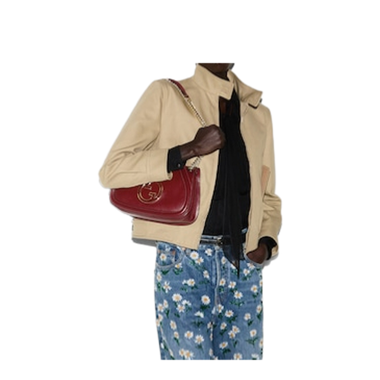 Blondie Medium Leather Shoulder Bag - Burgundy - Image 4