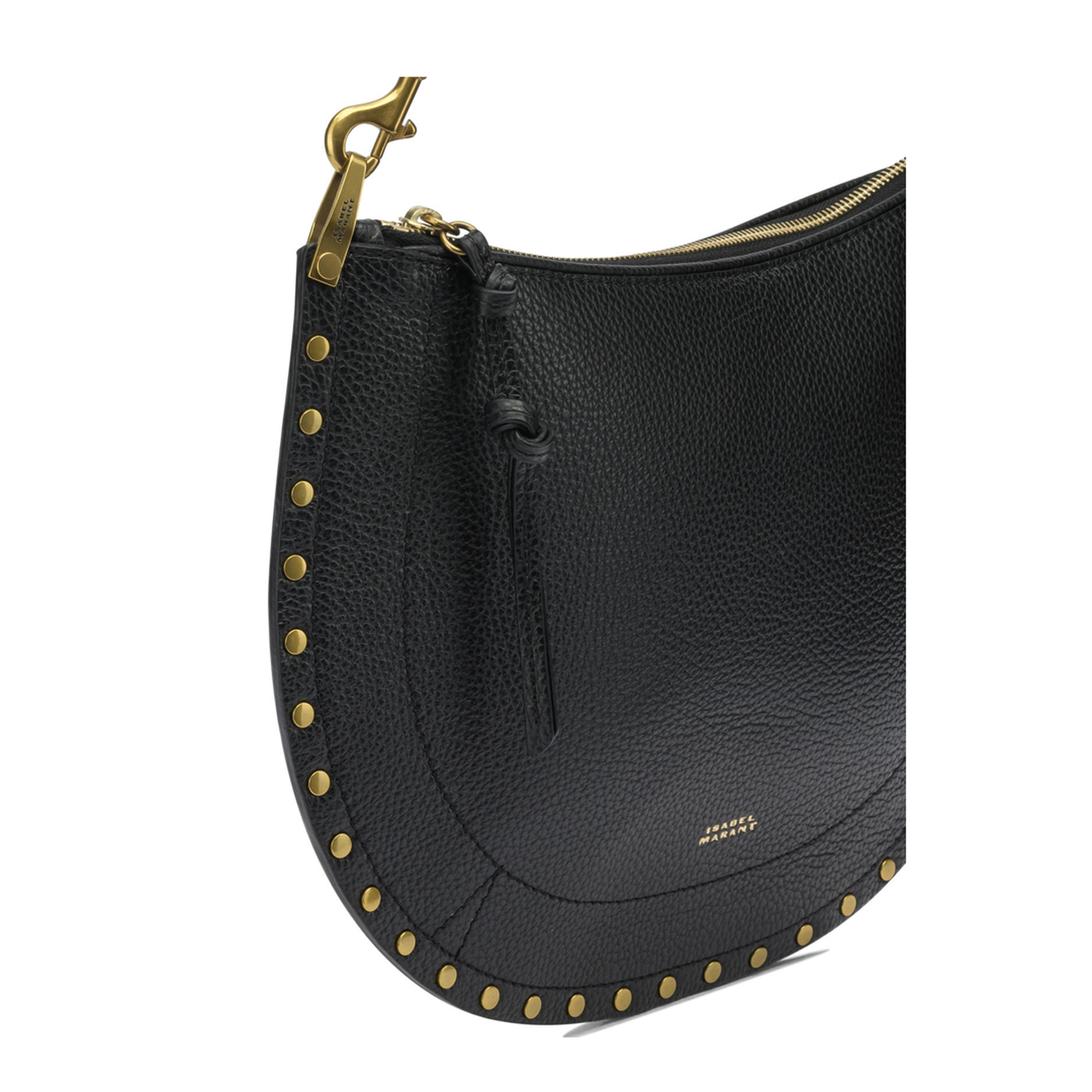 Oskan Soft Zip Medium Grained Calfskin Shoulder Bag - Black - Image 4