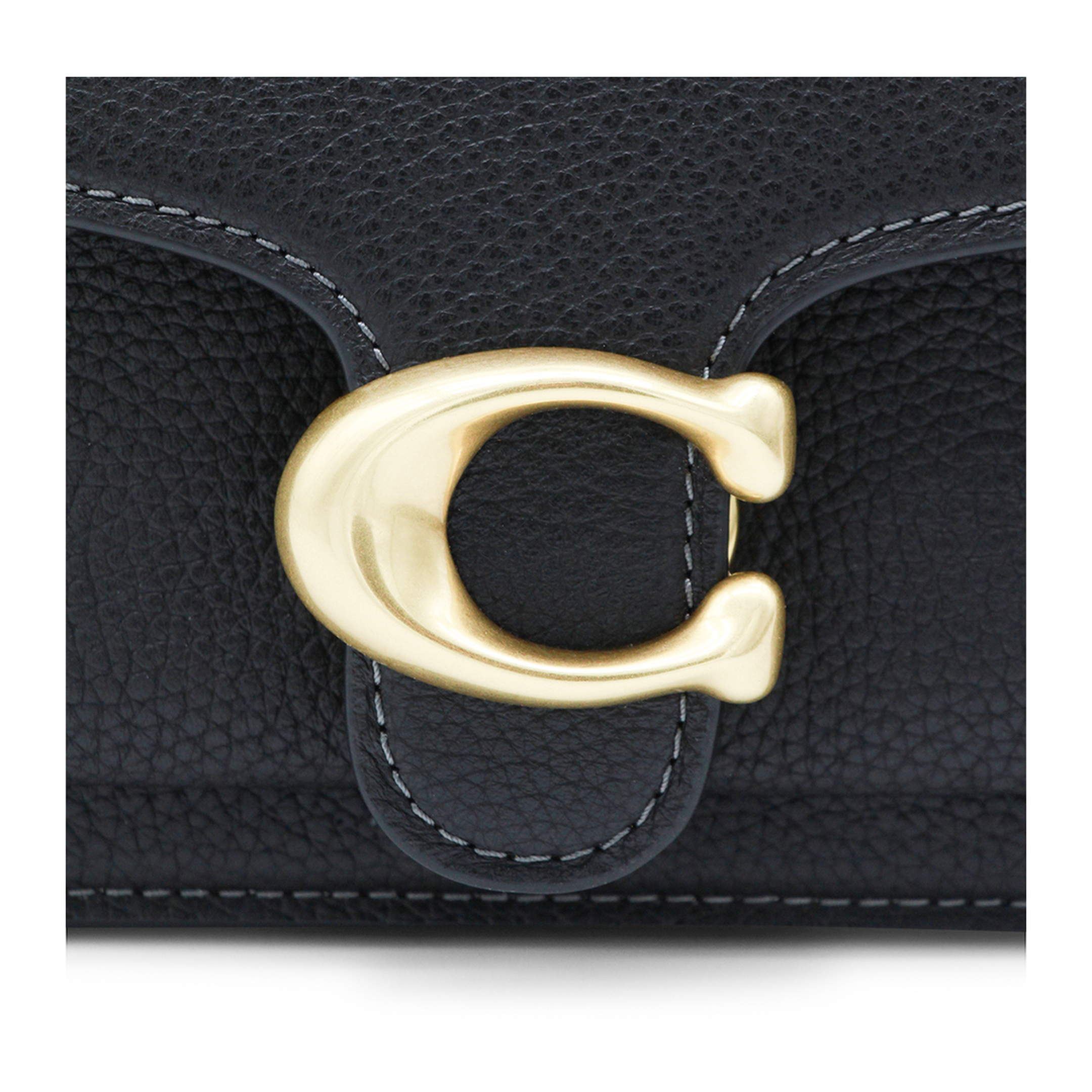 Tabby 20 Polished Pebble Leather Shoulder Bag - Black - Image 8