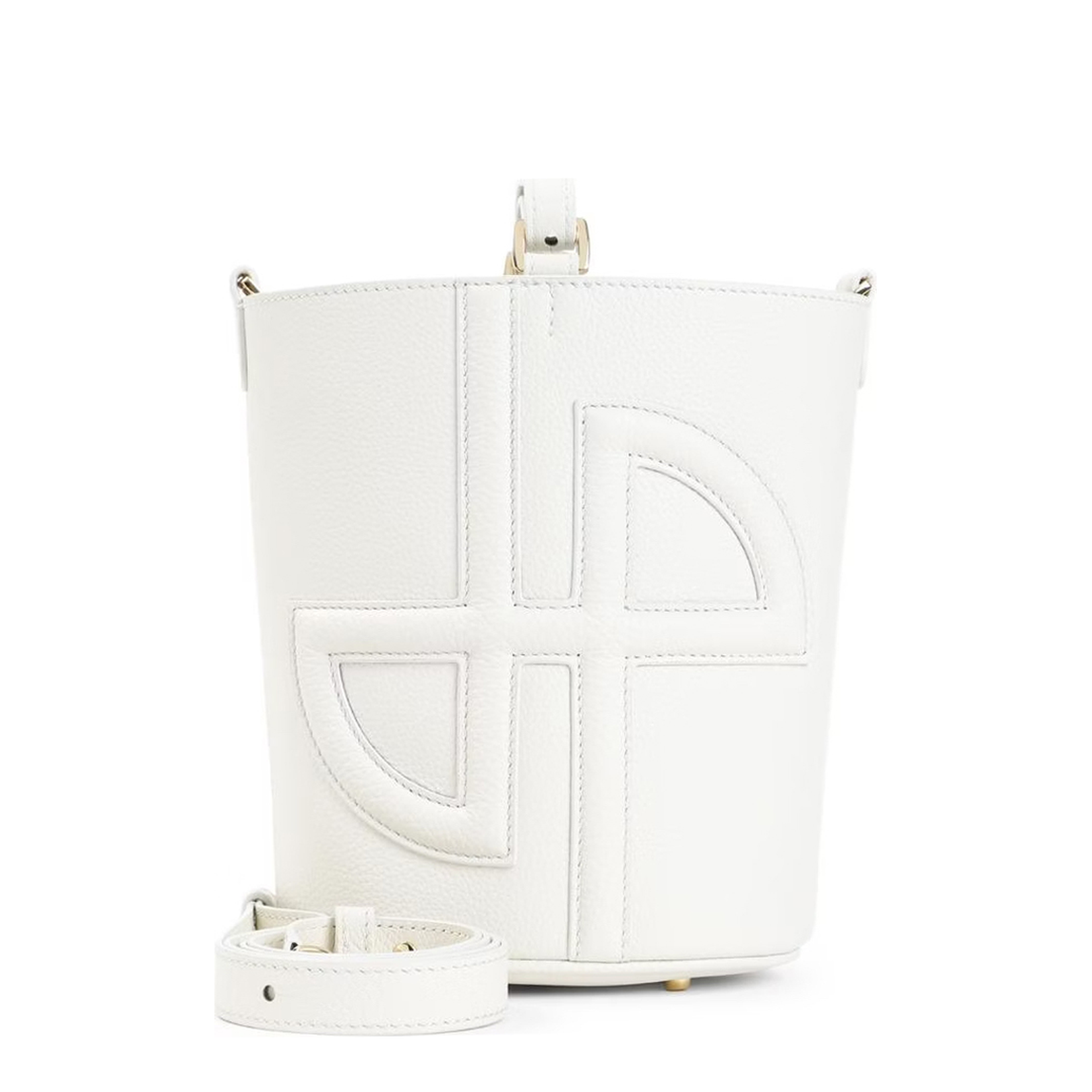 JP Small Calf Leather Bucket Bag - White - Image 1