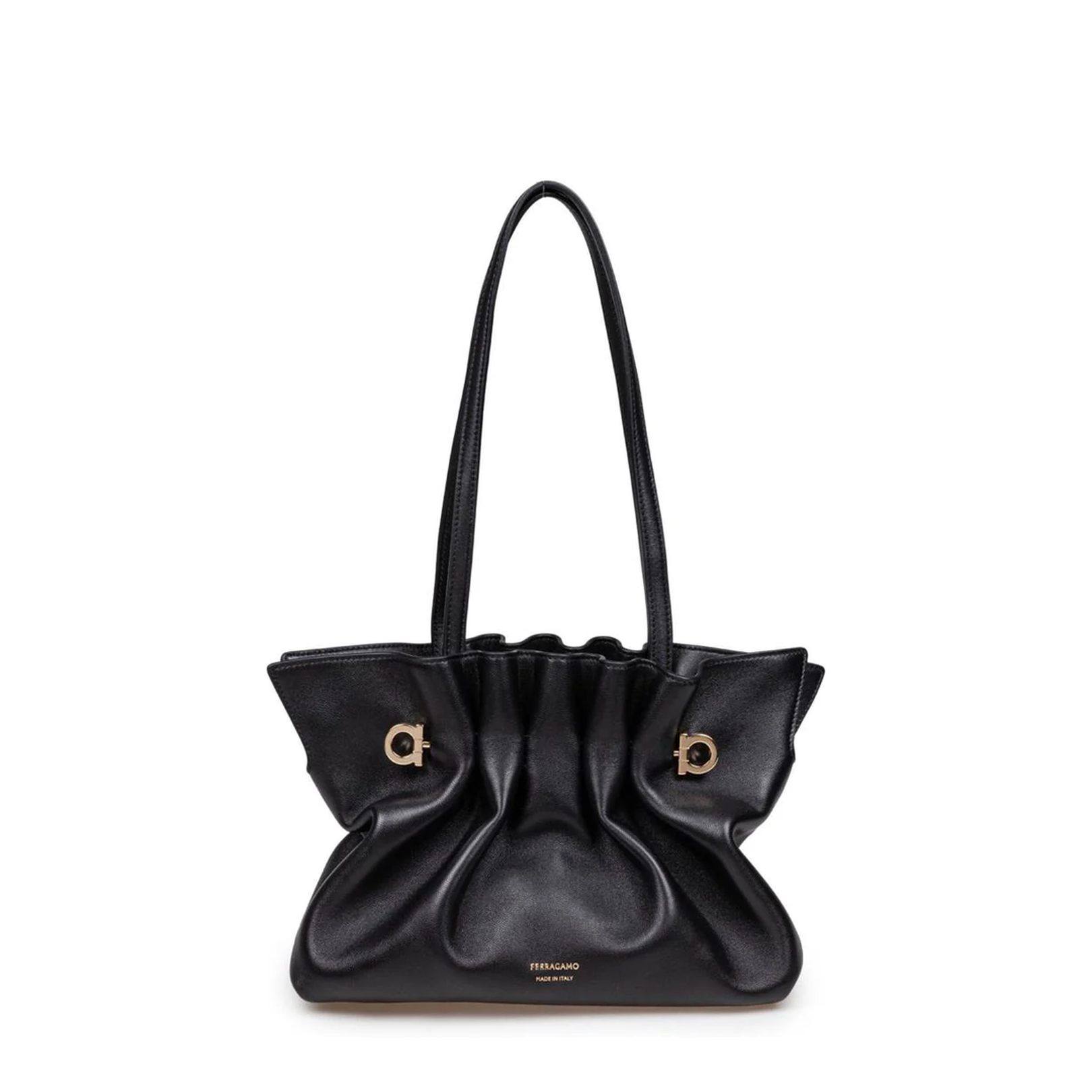 Soft Shoulder Bag in Black Nappa - Image 1