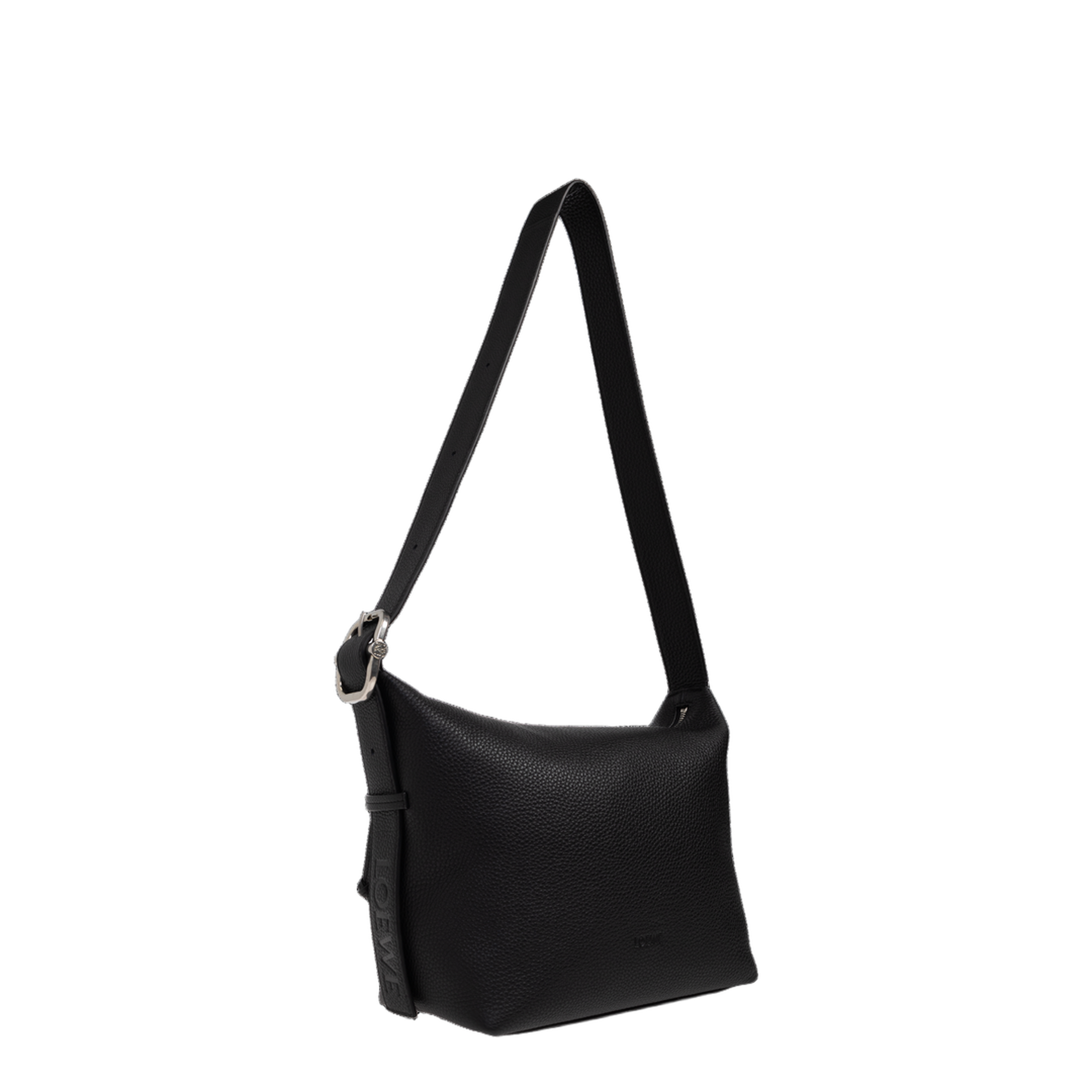 Loop Cubi Medium Calfskin Shoulder Bag - Black - Image 4